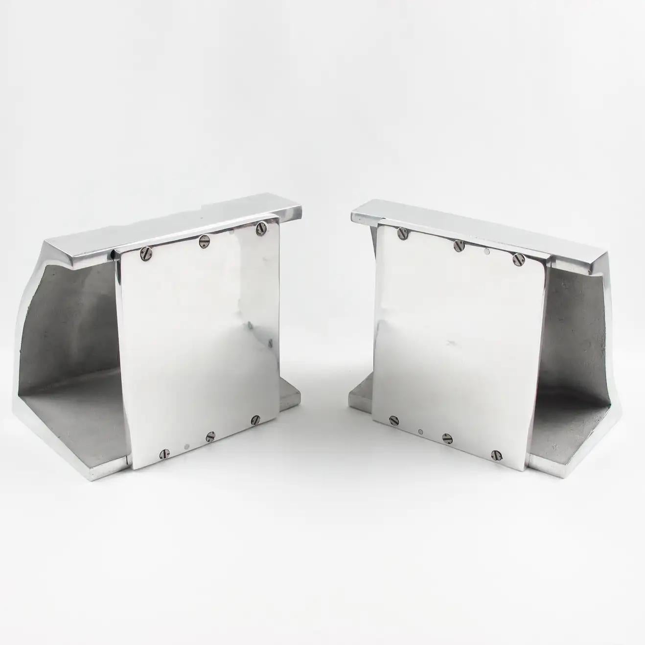 Industrial Stainless Steel Hand Mold Sculpture Bookends, a Pair For Sale 1