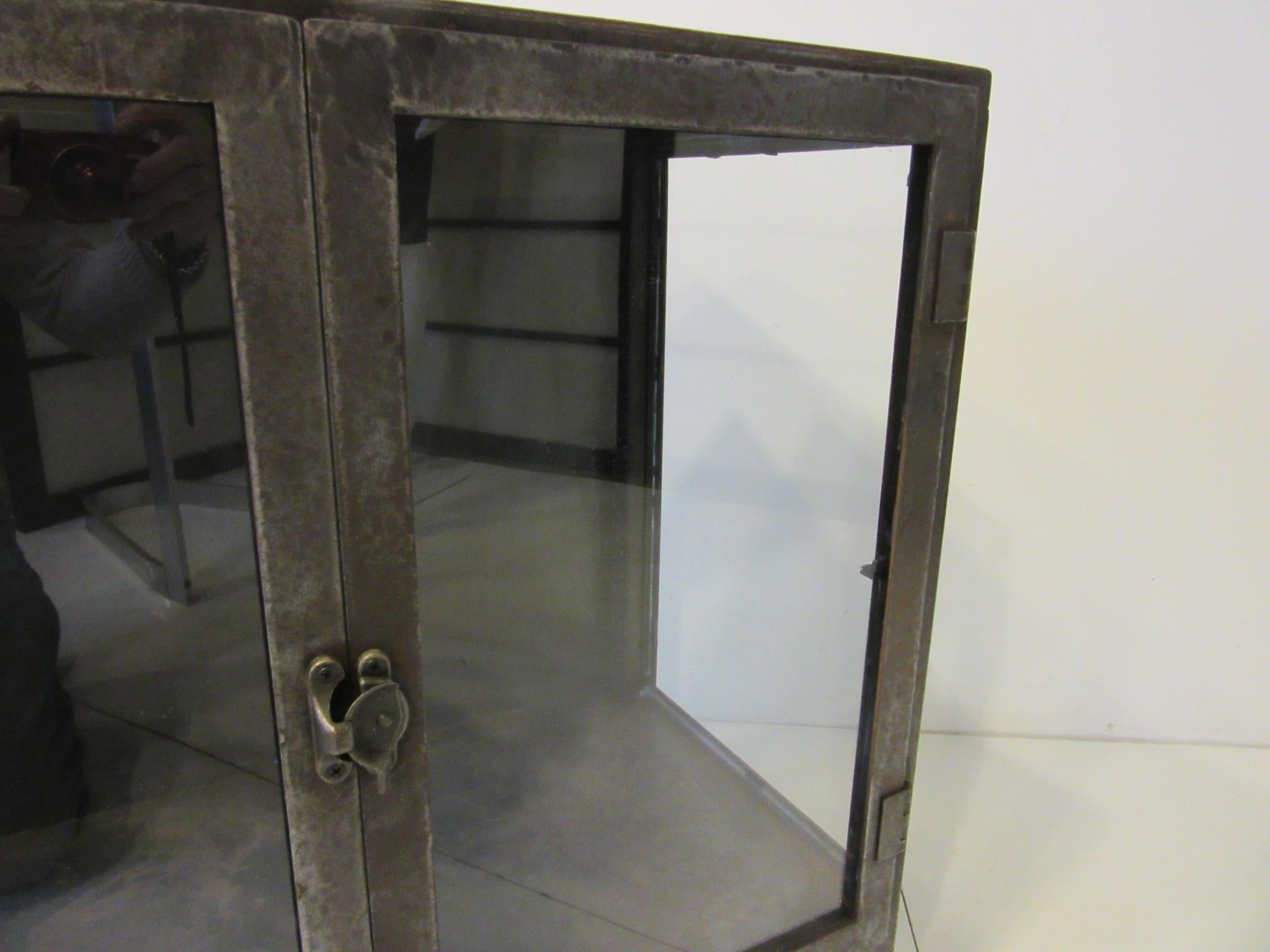Industrial Steel and Glass Cabinet / Bookcase 3