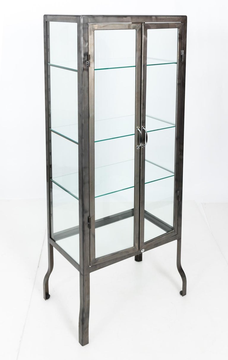 Industrial Steel and Glass Two Door Apothecary at 1stDibs