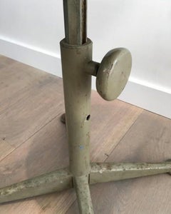 Industrial Steel and Wood Adjustable Stool, circa 1900