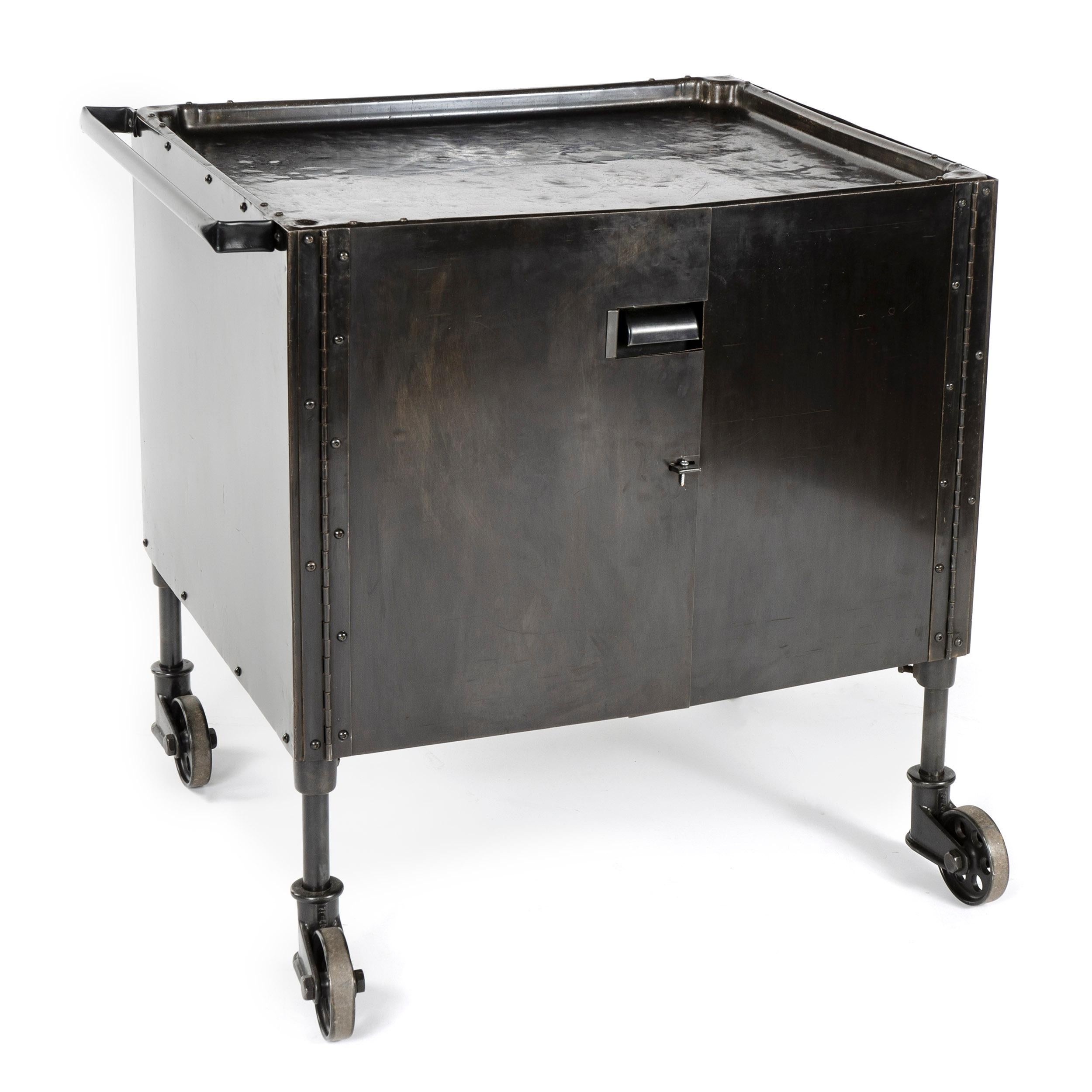Patinated Industrial Steel Cabinet