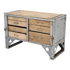 Industrial Steel Cabinet Original Paint Possible Kitchen Island or Work Table
