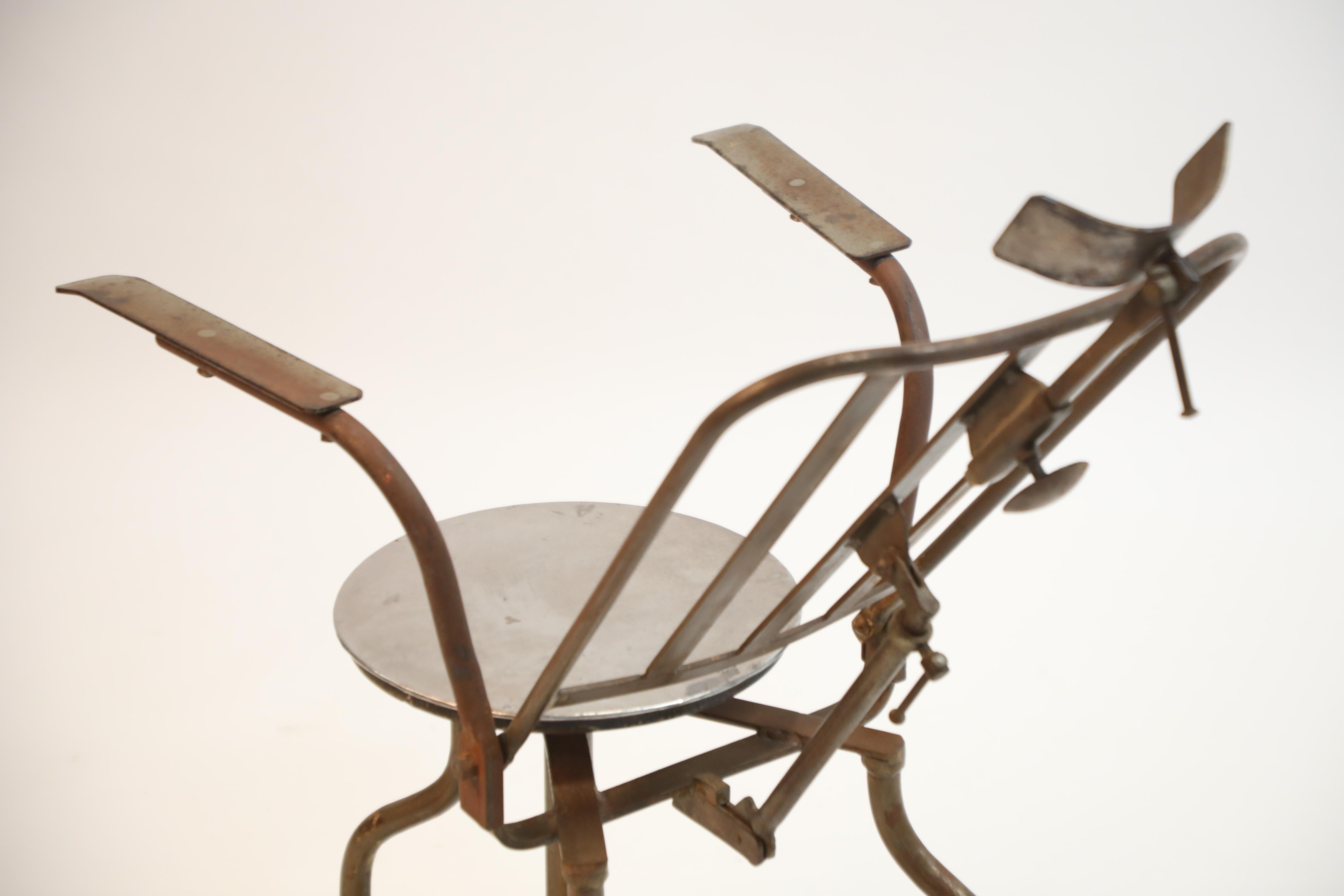 Industrial Steel Dentist Chair or Sculpture from Brazil, circa 1900s 6