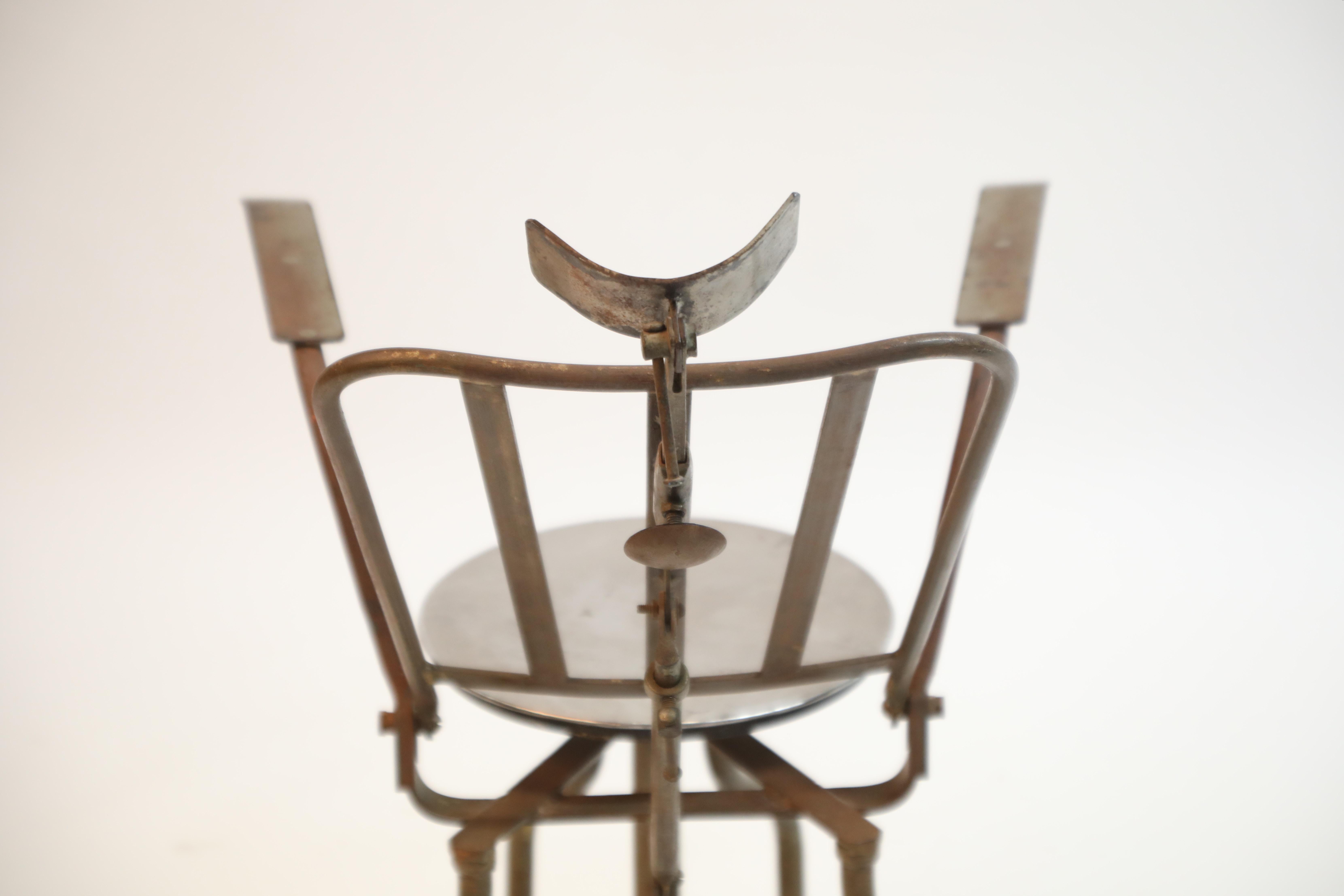 Industrial Steel Dentist Chair or Sculpture from Brazil, circa 1900s 8