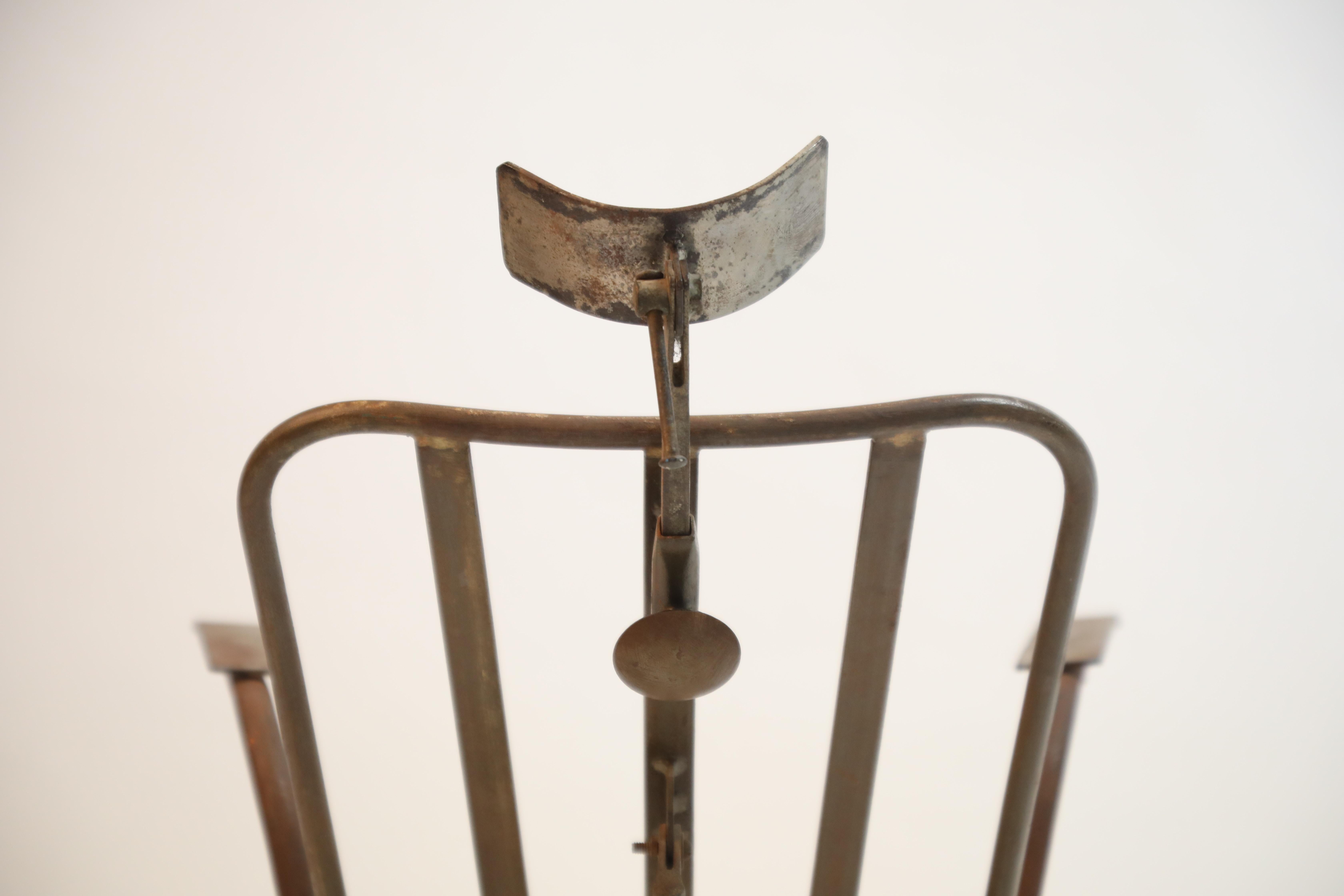 Industrial Steel Dentist Chair or Sculpture from Brazil, circa 1900s 9