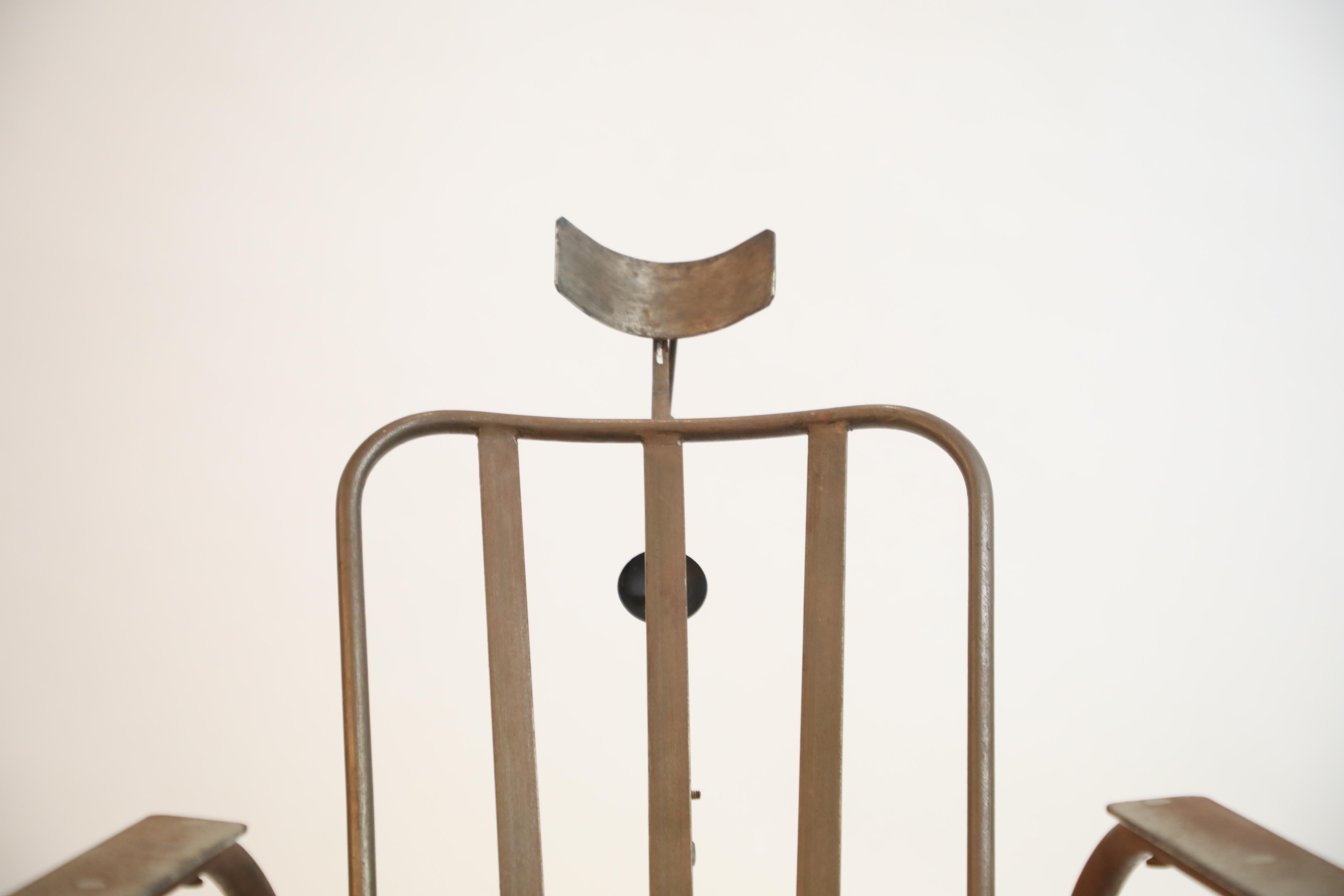 Industrial Steel Dentist Chair or Sculpture from Brazil, circa 1900s 1