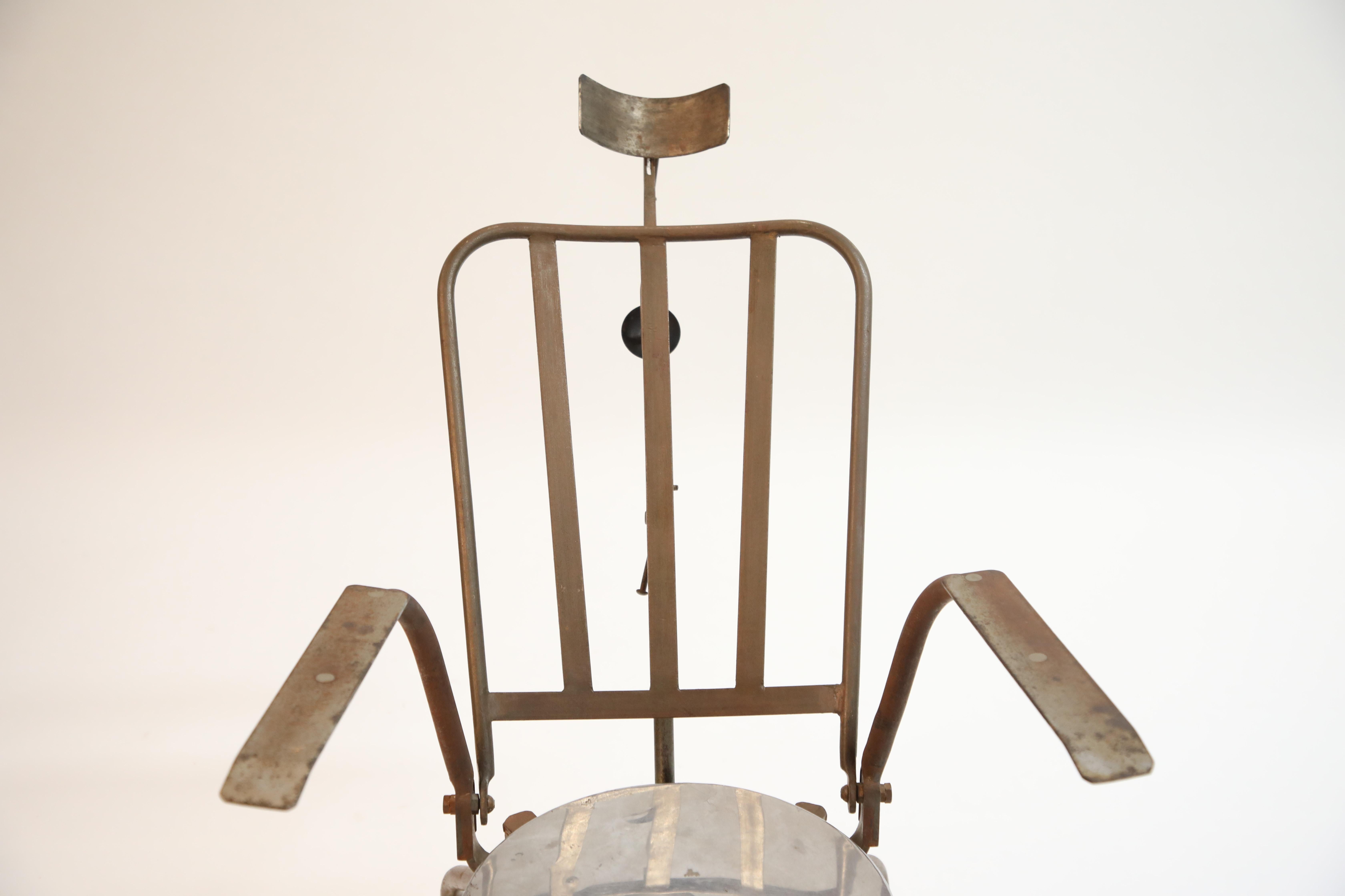 Industrial Steel Dentist Chair or Sculpture from Brazil, circa 1900s 2