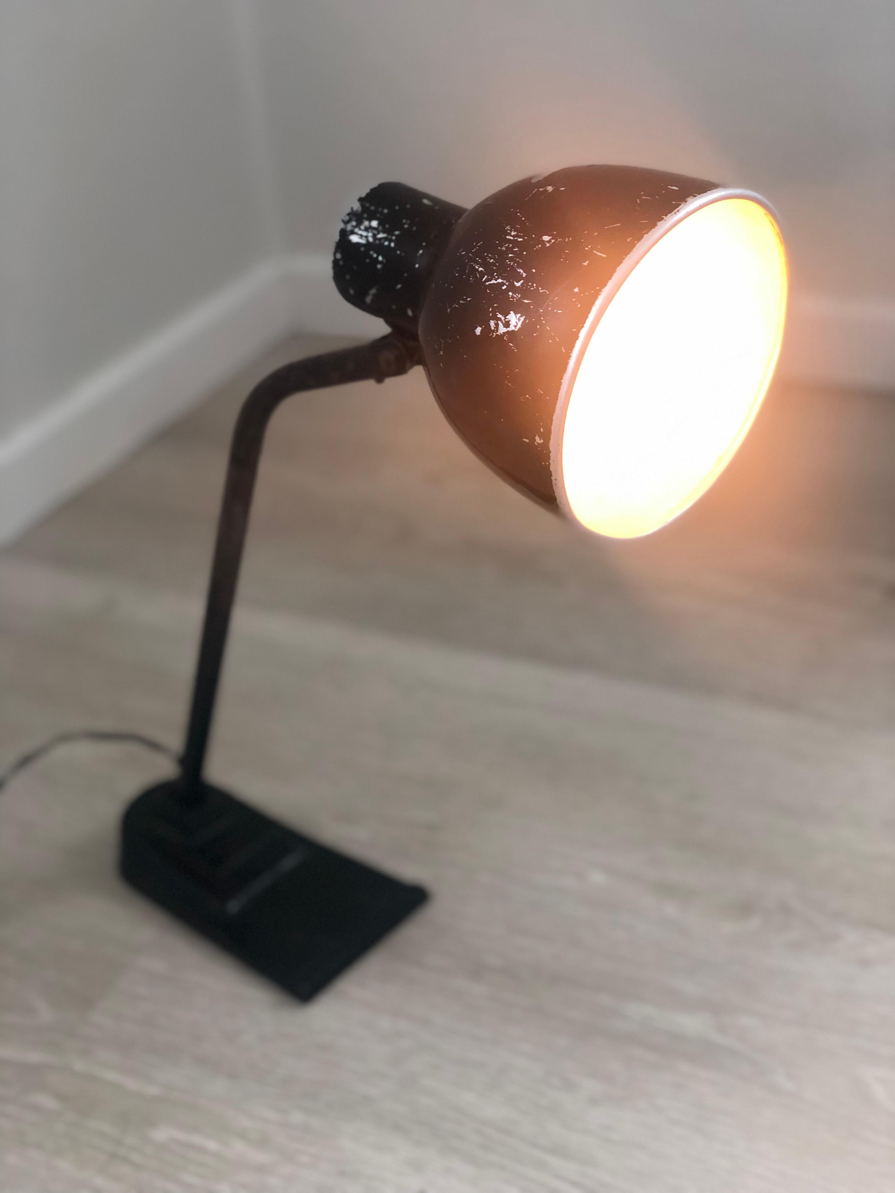 20th Century Industrial Steel Desk Lamp 1940s United Kingdom For Sale