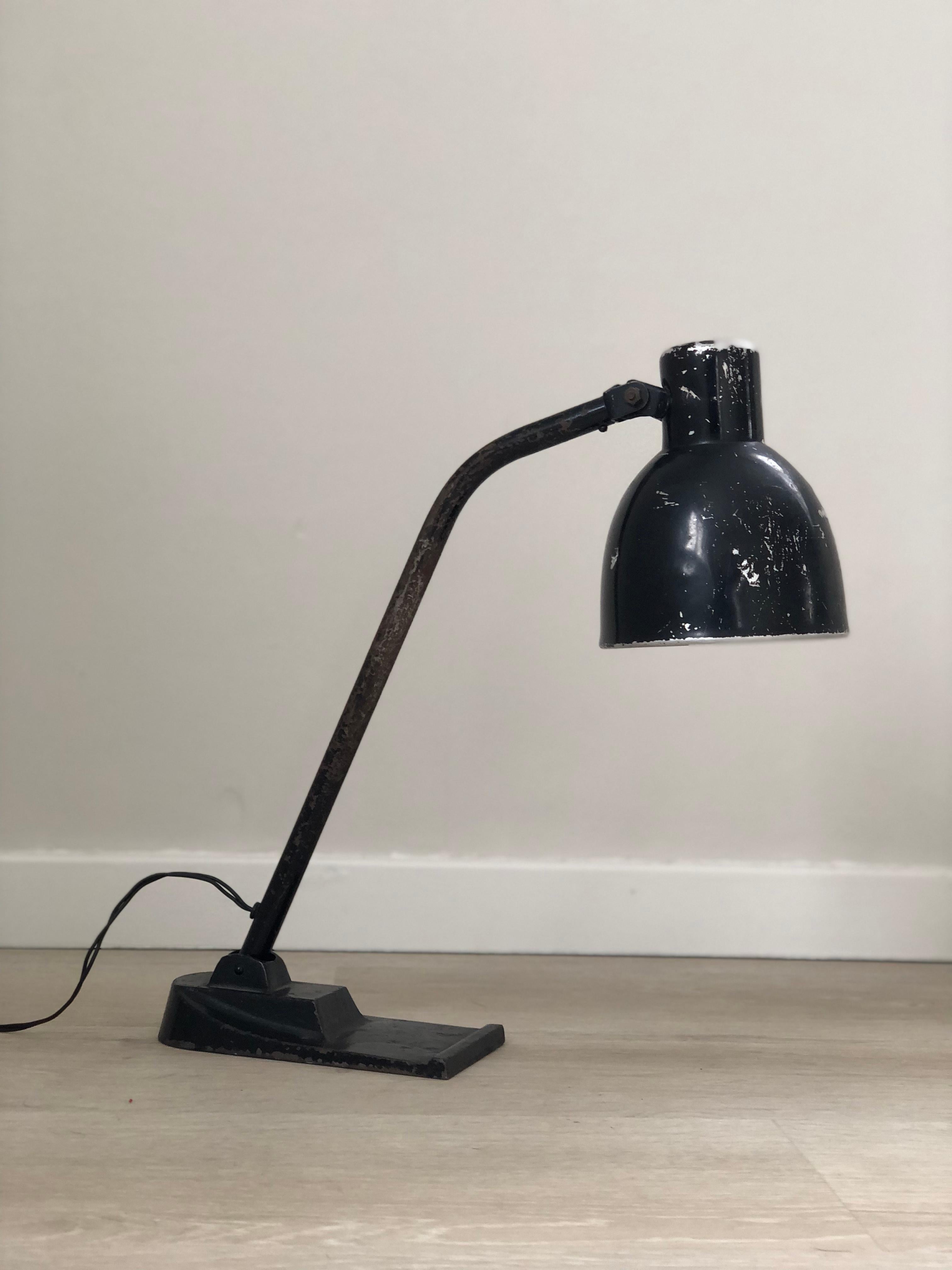 Industrial Steel Desk Lamp 1940s United Kingdom For Sale 1