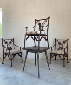 Table de salle à manger industrielle en acier + 3 chaises Ziggurat