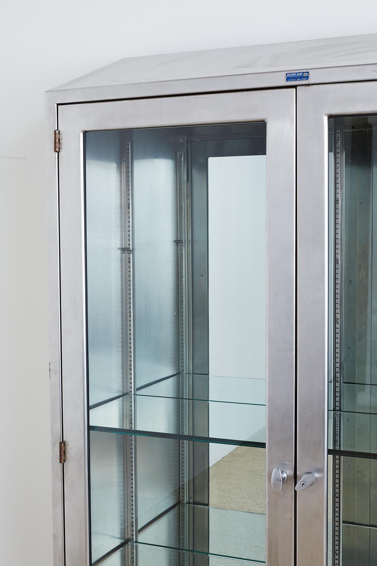 Industrial Steel Glass Door Apothecary Display Cabinet 5