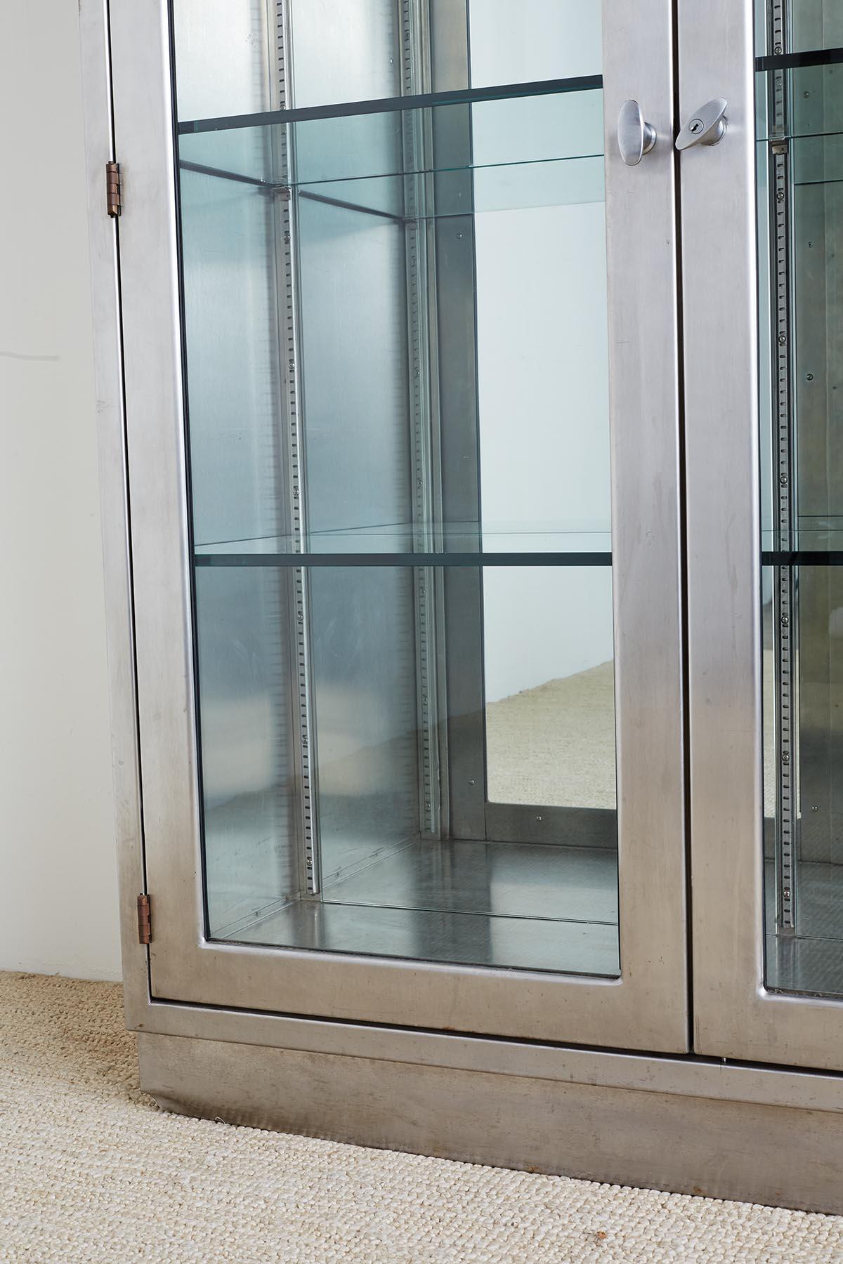 Industrial Steel Glass Door Apothecary Display Cabinet 6
