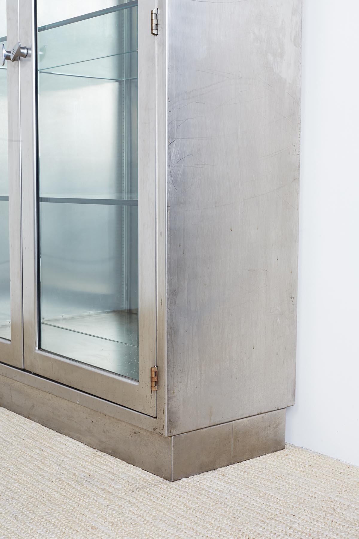 Industrial Steel Glass Door Apothecary Display Cabinet 9