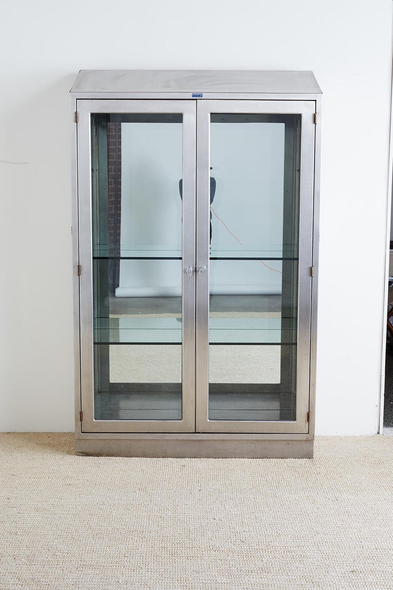 Industrial Steel Glass Door Apothecary Display at 1stDibs