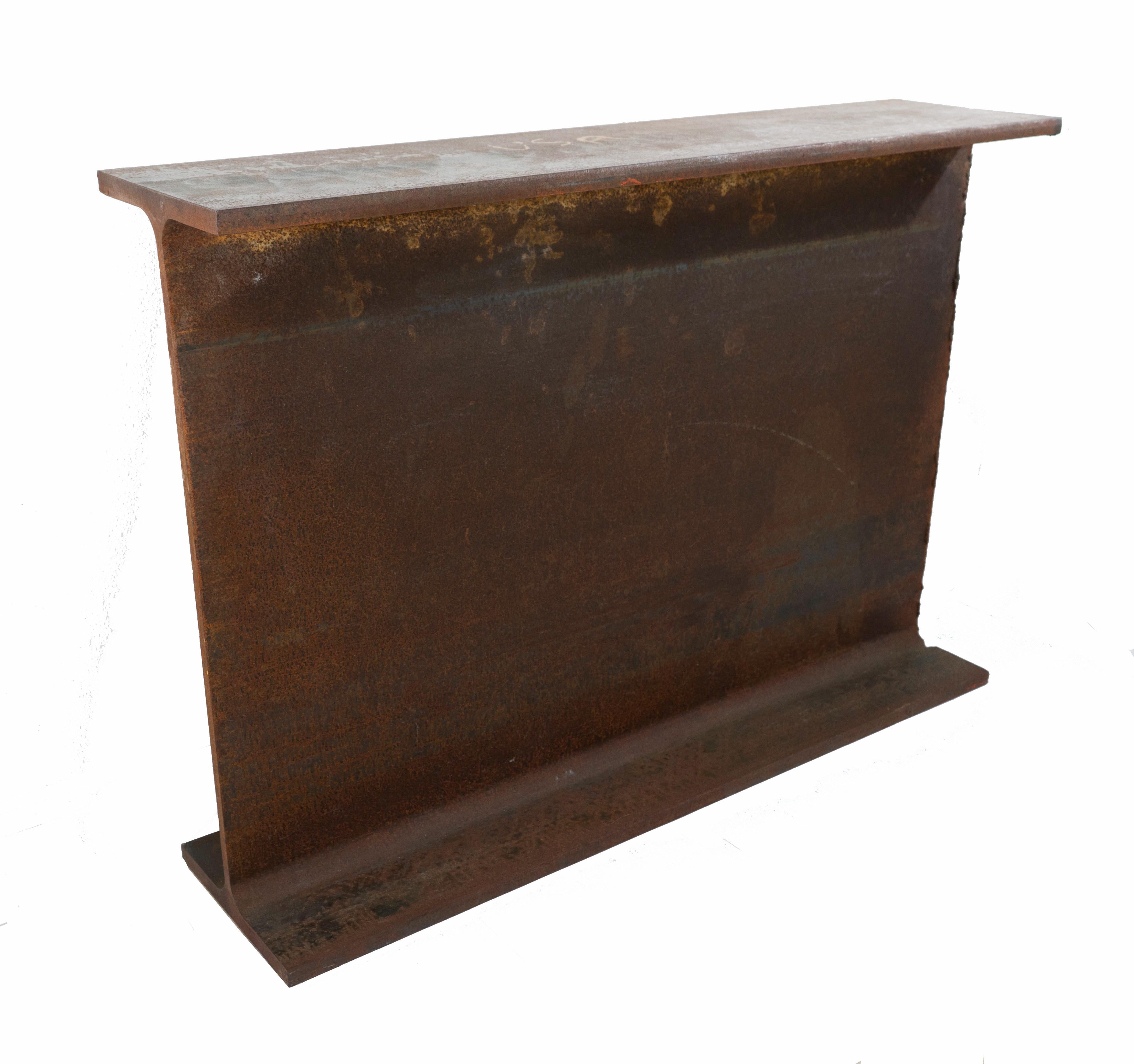 Made to Order, 21st century, Industrial, Rusted Steel, Contemporary, I-Beam Console Table by Edelman New York. 

Edelman New York (ENY) is a multi-disciplinary luxury design firm specializing in interiors, custom furniture, and leather goods. Our