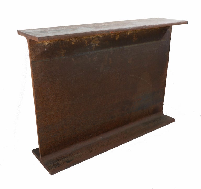 21st cent Industrial Rusted Steel Contemporary I-Beam Table by Edelman New York

- Designed and manufactured by Female Founded Design Firm
- Made from up-cycled building material: Environmentally conscious, authentic industrial
- Rusted to