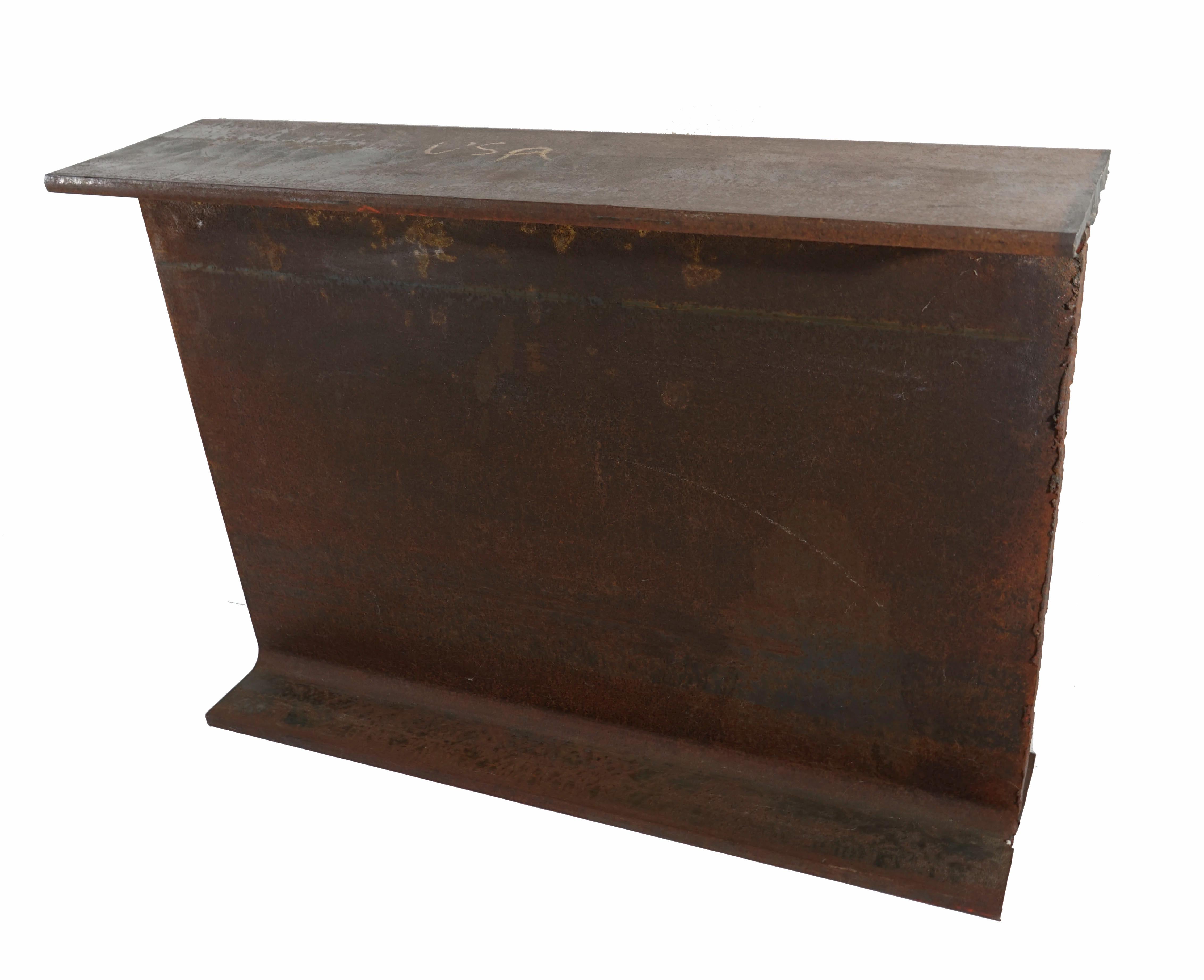 Industrial Contemporary, Recycled Steel I-Beam Console Sofa Table, Made to Order For Sale