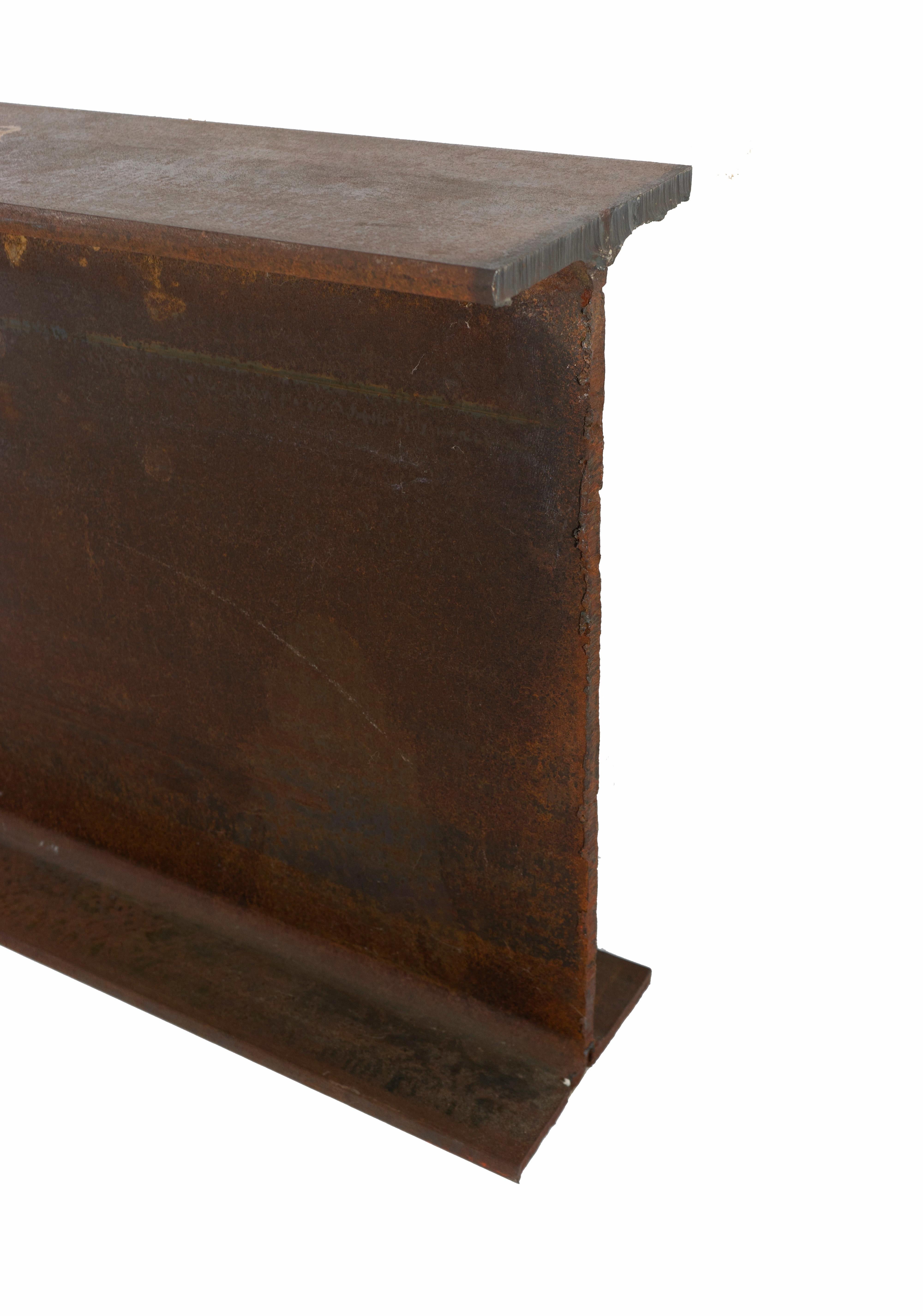 American Contemporary, Recycled Steel I-Beam Console Sofa Table, Made to Order