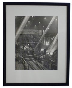 Industrial Steel Mill Black and White Photograph
