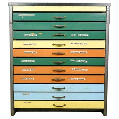 Industrial Steel Multicolor 11 Drawer Office Cabinet