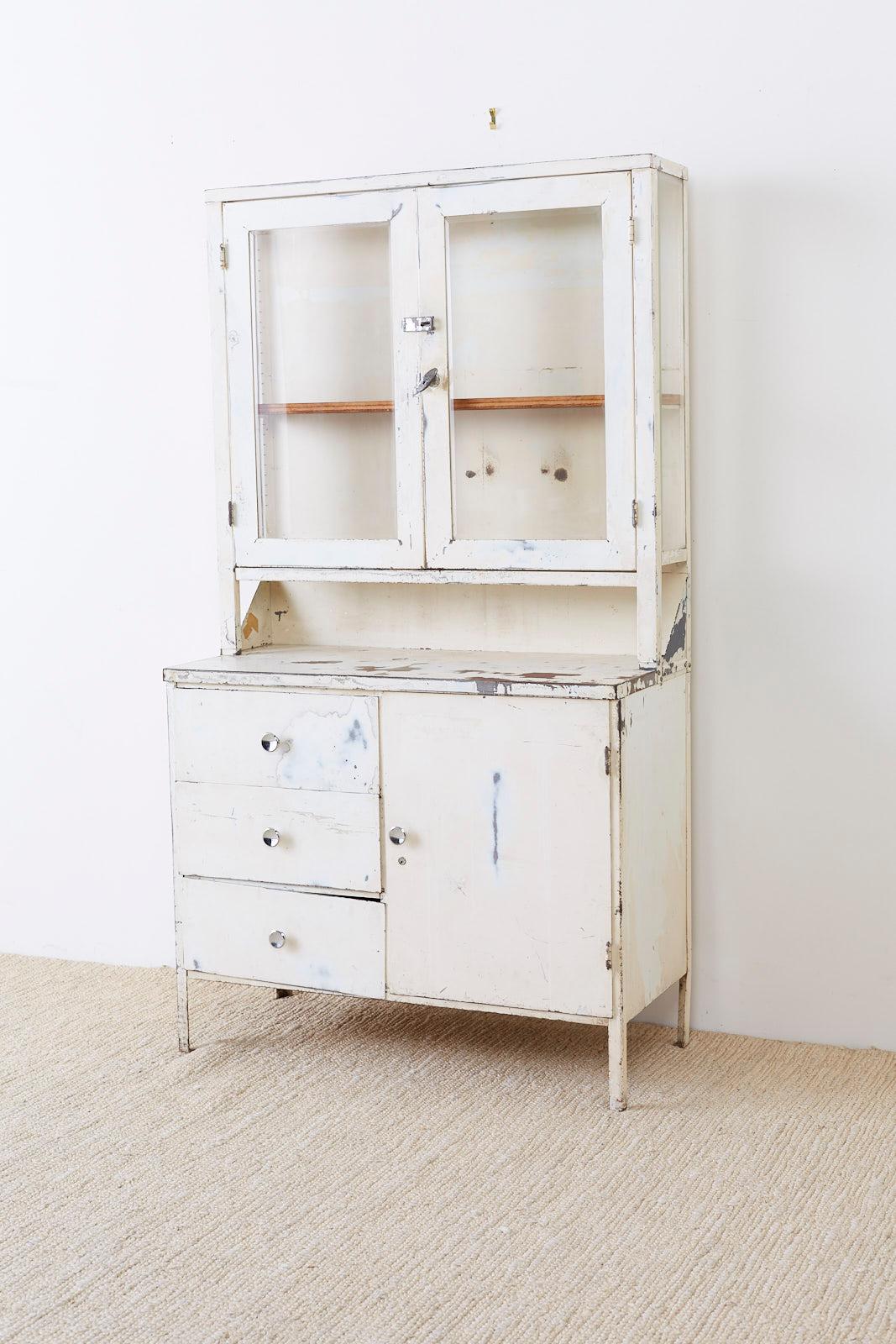 20th Century Industrial Steel Naval Apothecary Medical Cabinet