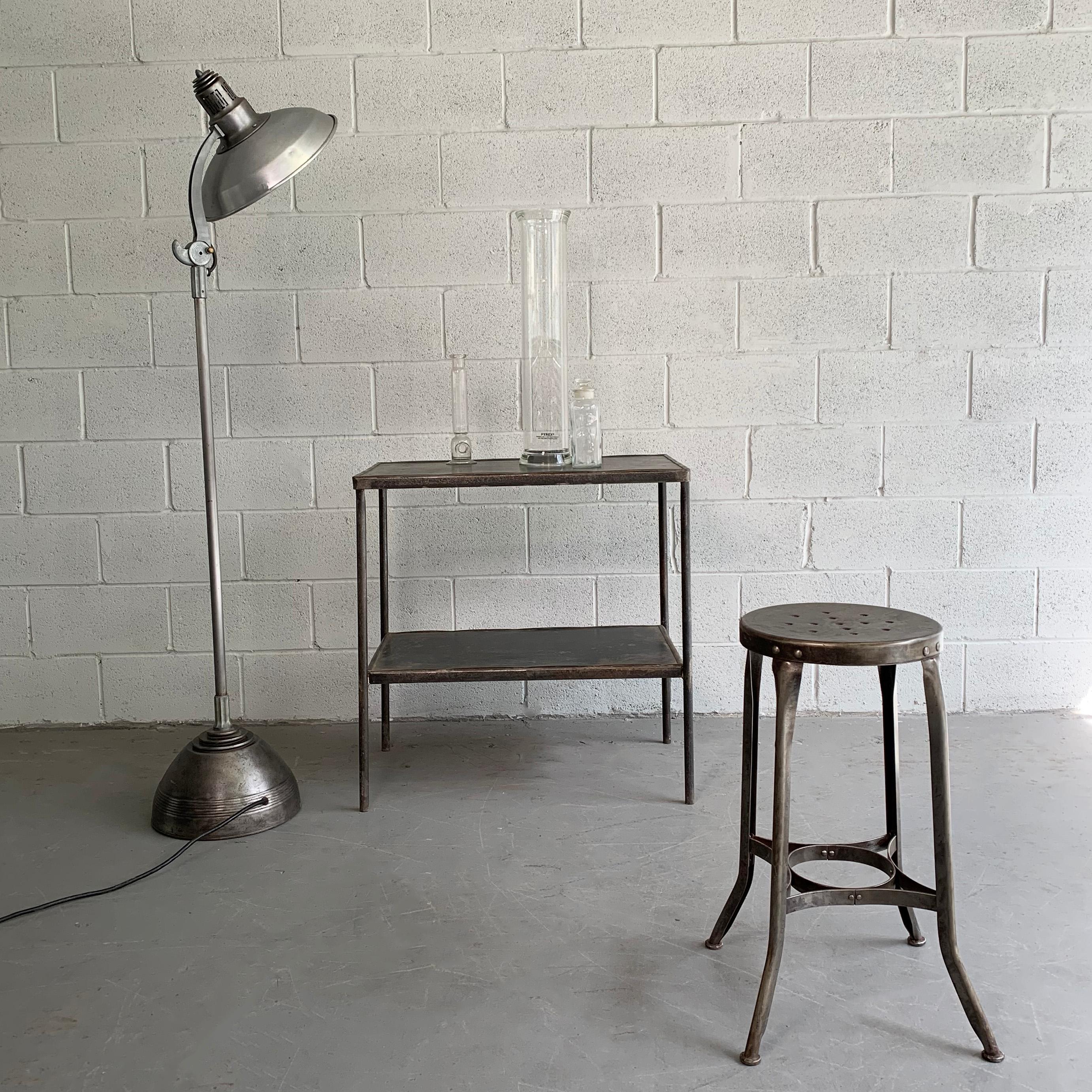 Industrial Steel Shop Stool by Toledo Metal Furniture Co In Good Condition In Brooklyn, NY
