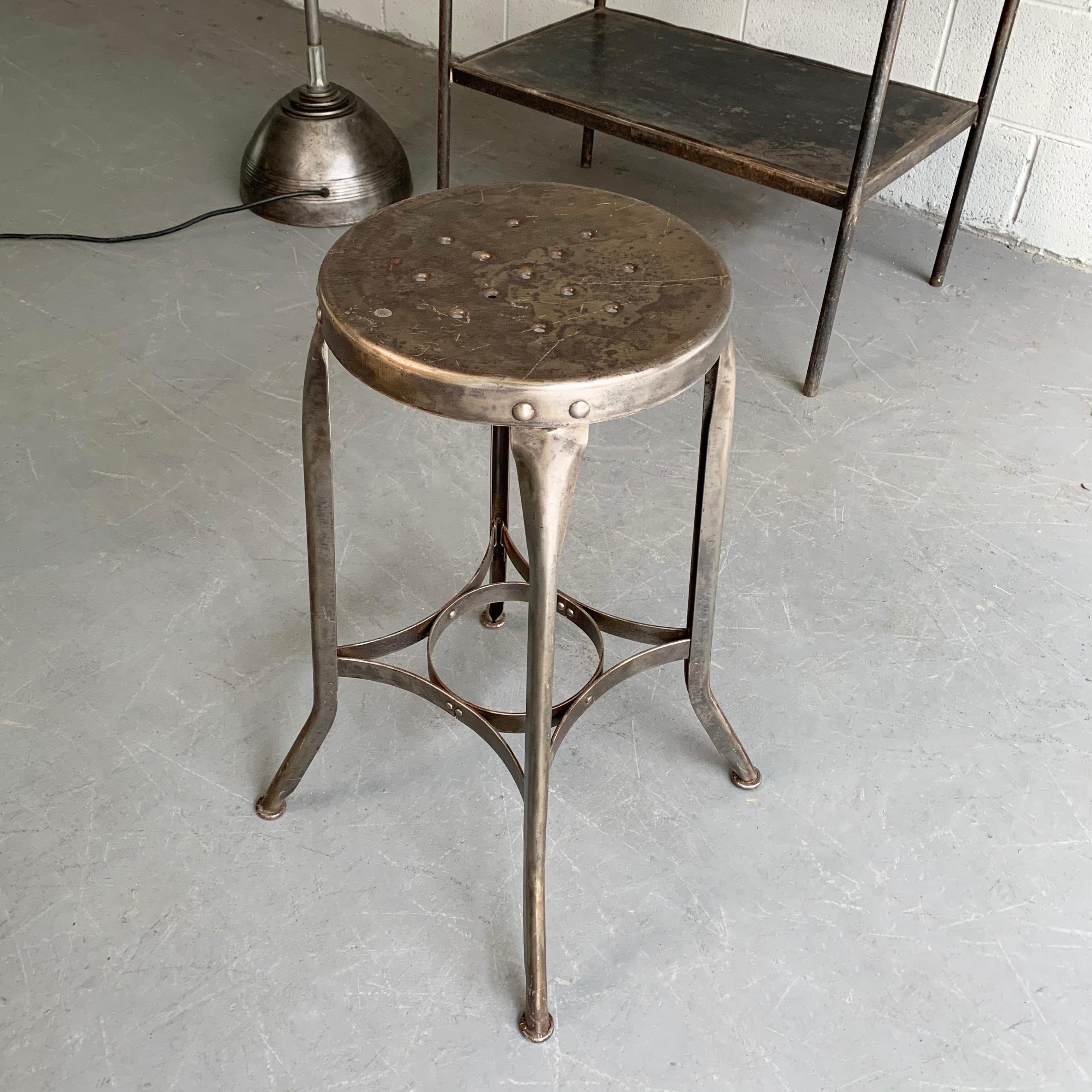 Industrial Steel Shop Stool by Toledo Metal Furniture Co 1