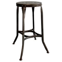 Used Industrial Steel Shop Stool by Toledo Metal Furniture Co