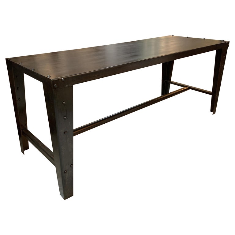 Industrial Steel Table For Sale at 1stdibs
