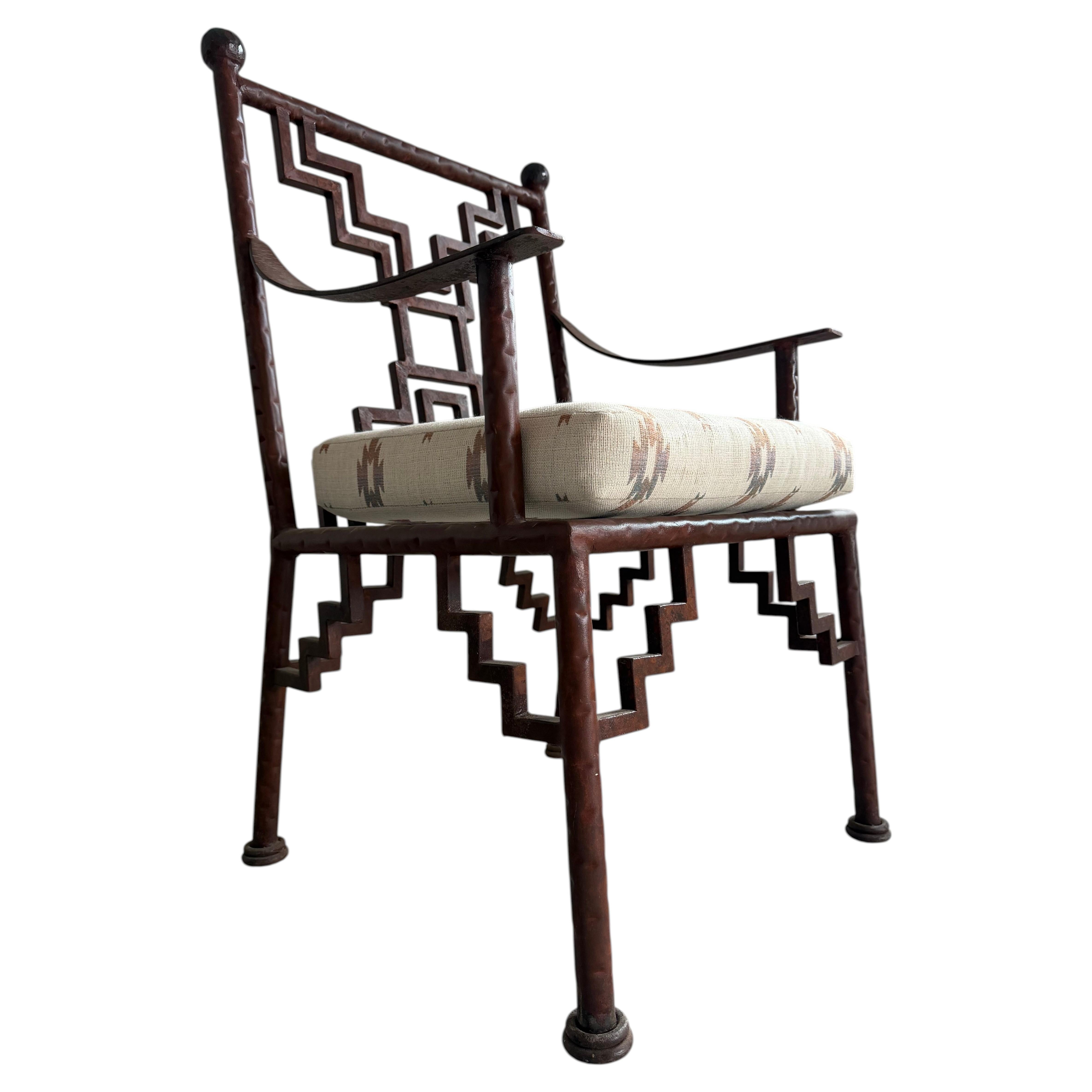 Industrial Steel Ziggurat Lounge Armchair / Lounge Chair, Artisan Made, Welded