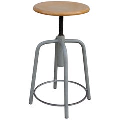 Industrial Stool Adjustable in 1950s Height