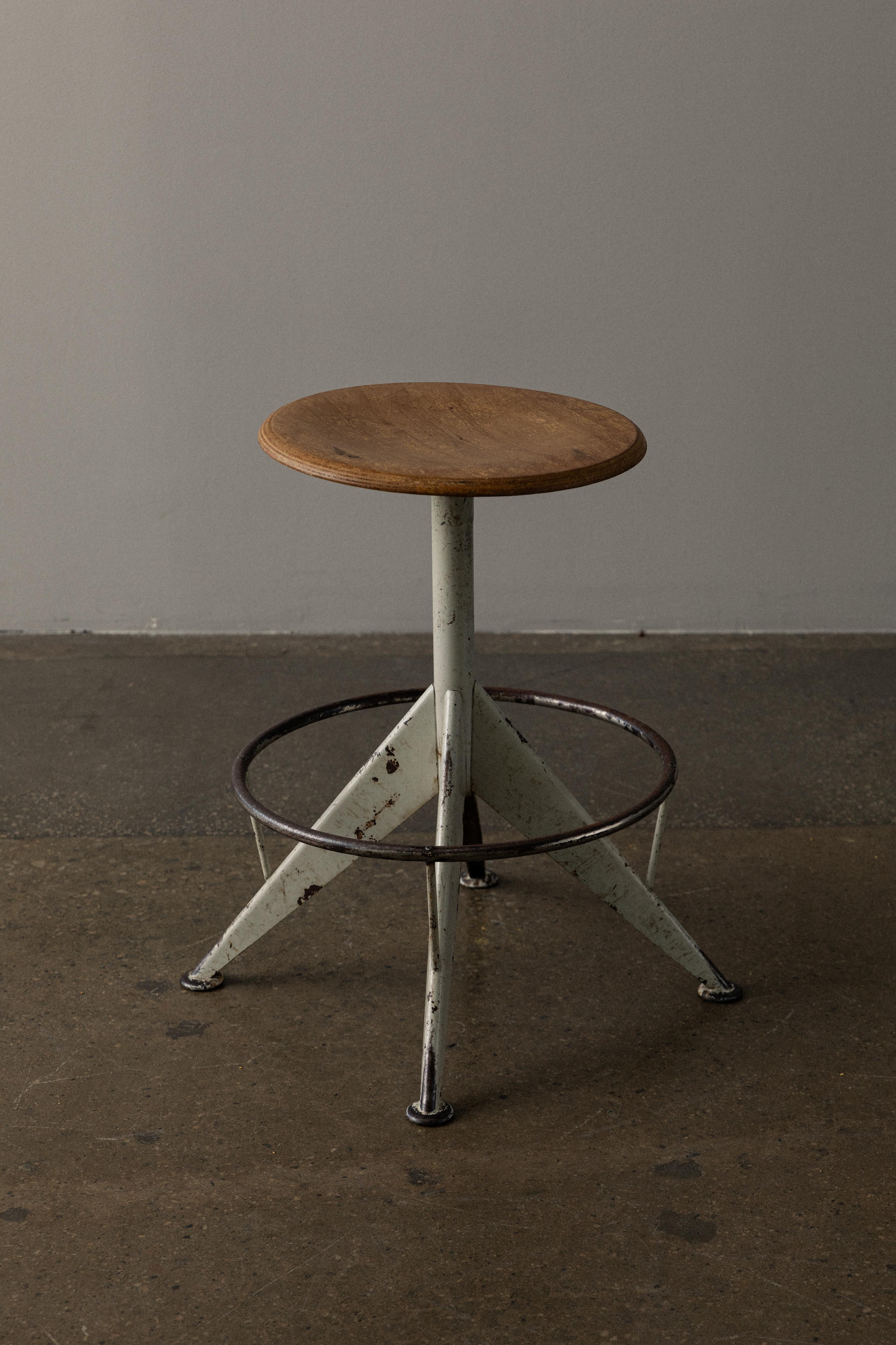Industrial Stool Attributed to Friso Kramer In Good Condition For Sale In Los Angeles, CA