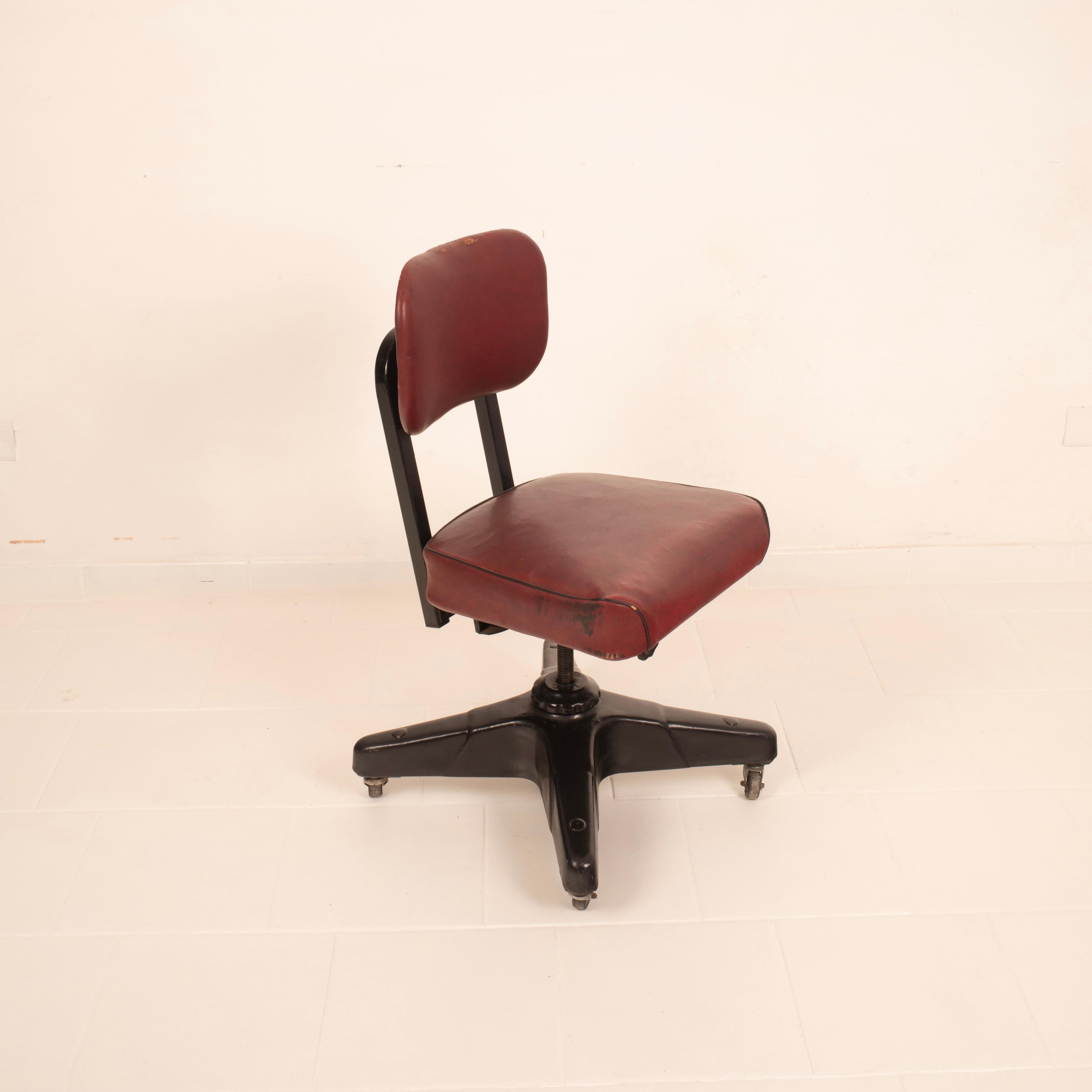 Metal Industrial Stool by Chromcraft Corporation Stool USA 1944 For Sale