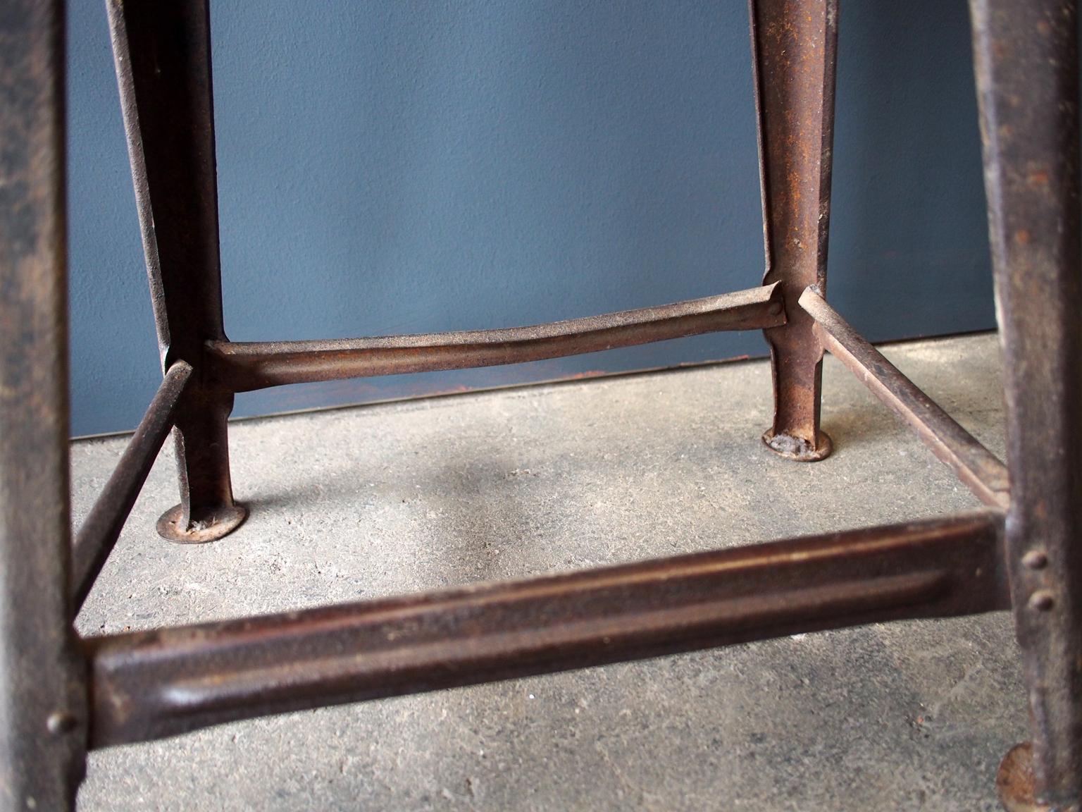 Industrial Stool or Chair by Rowac with Backrest, circa 1930 4