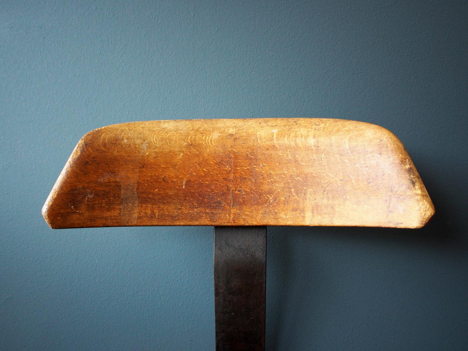 Industrial Stool or Chair by Rowac with Backrest, circa 1930 3