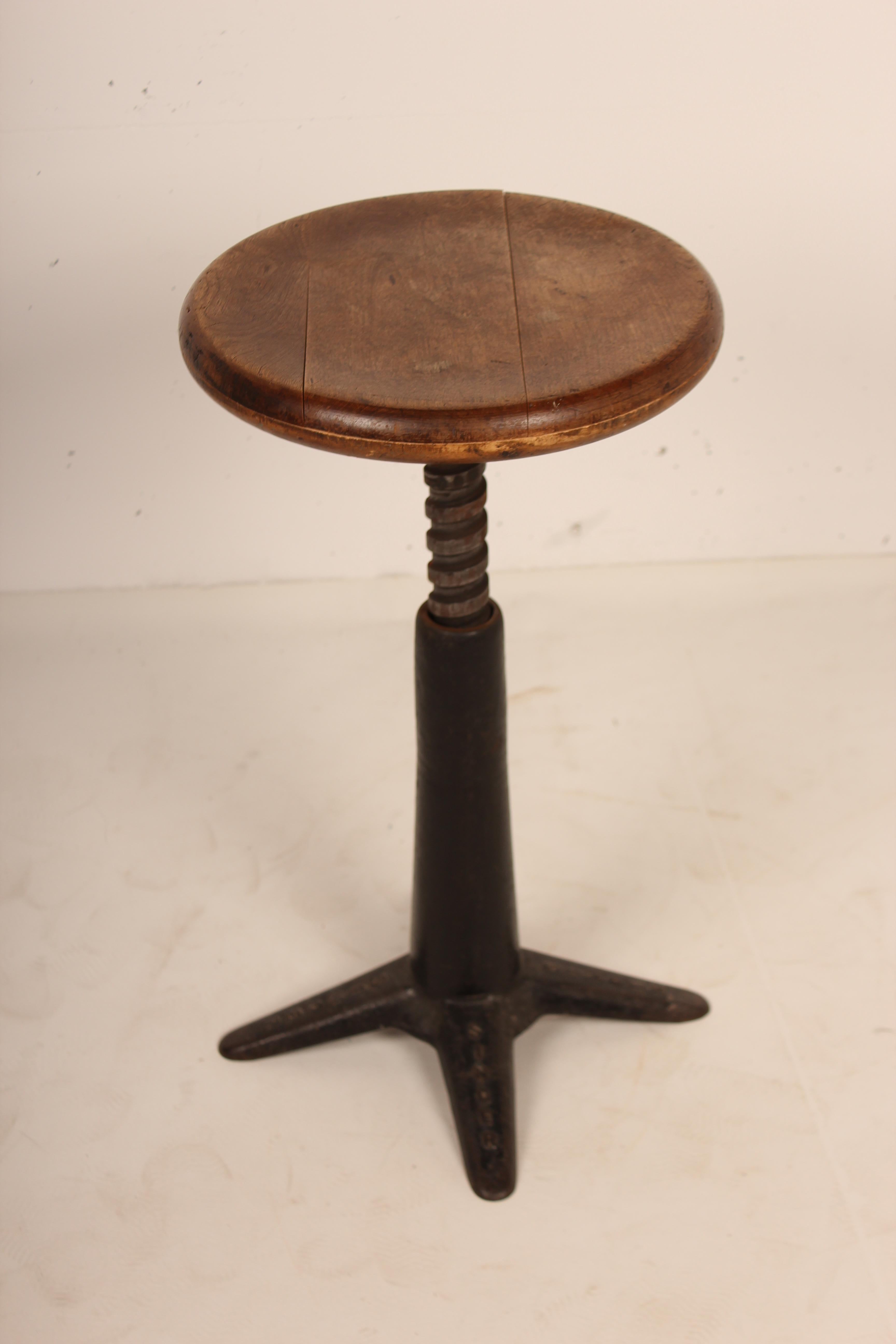 American Industrial Stool Made of Cast Iron from the Singer Factory, 1930