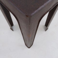 Industrial Metal Stool Attributed to Tolix, Minimalist Design