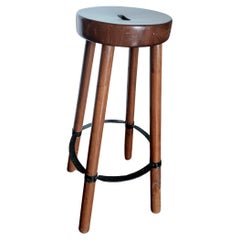 Bar Stools Industrial Style  Wood and Iron  Mid-Century Spain