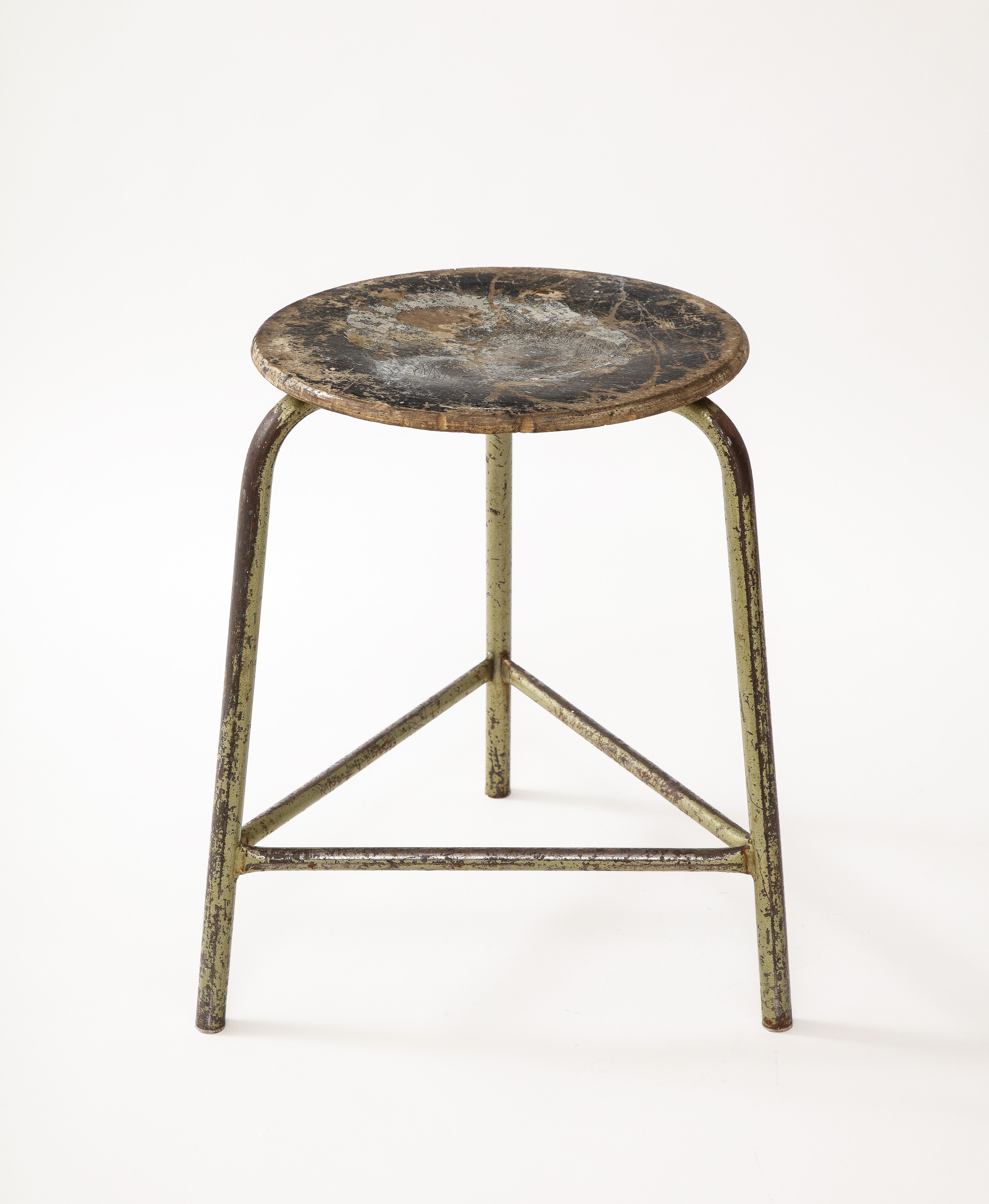 Steel Industrial Stools, France, c. 1960 For Sale