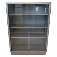 Industrial Streamline Metal / Glass Bookcase by ASE Equipment