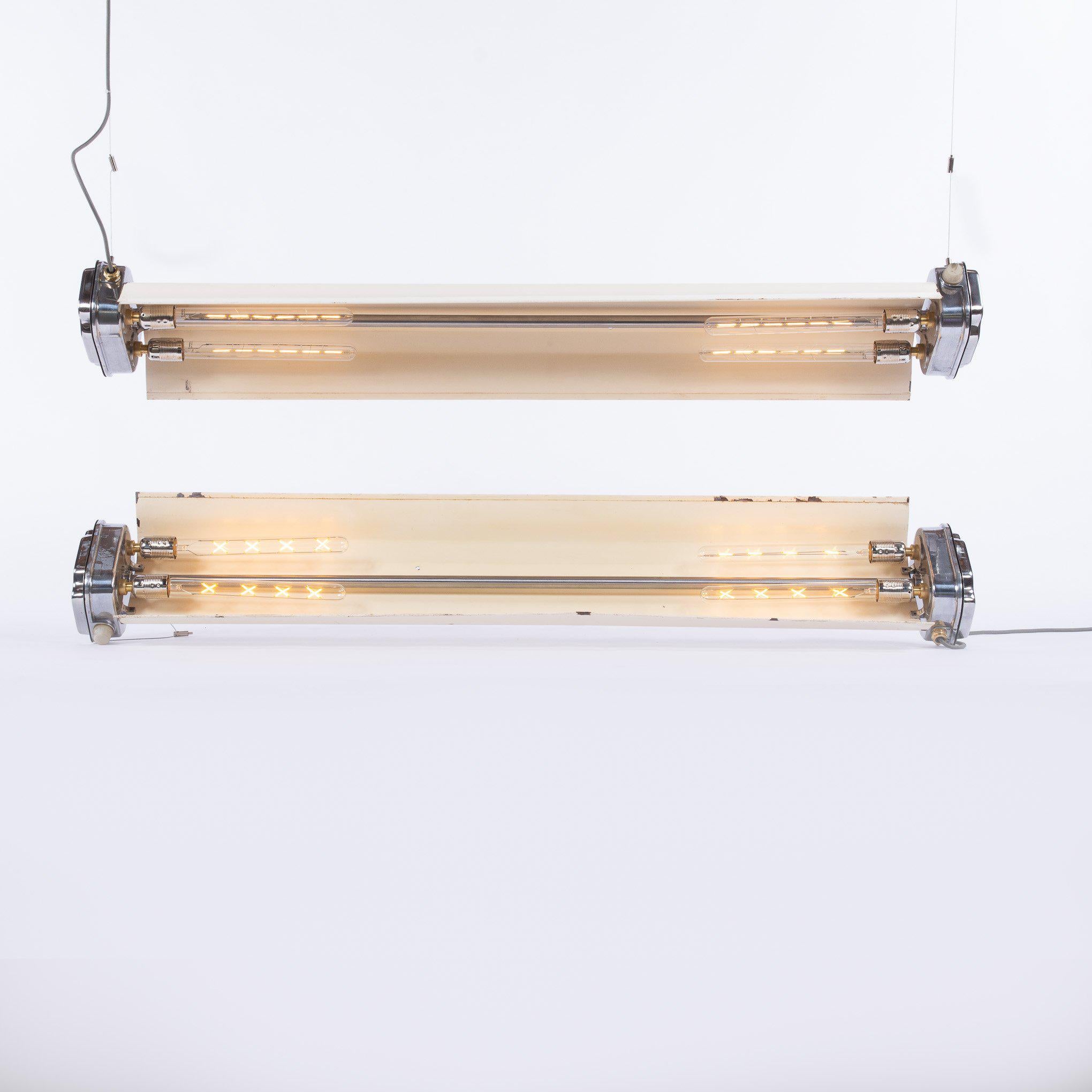 European Industrial Strip Lights From Polish Vodka Factory For Sale
