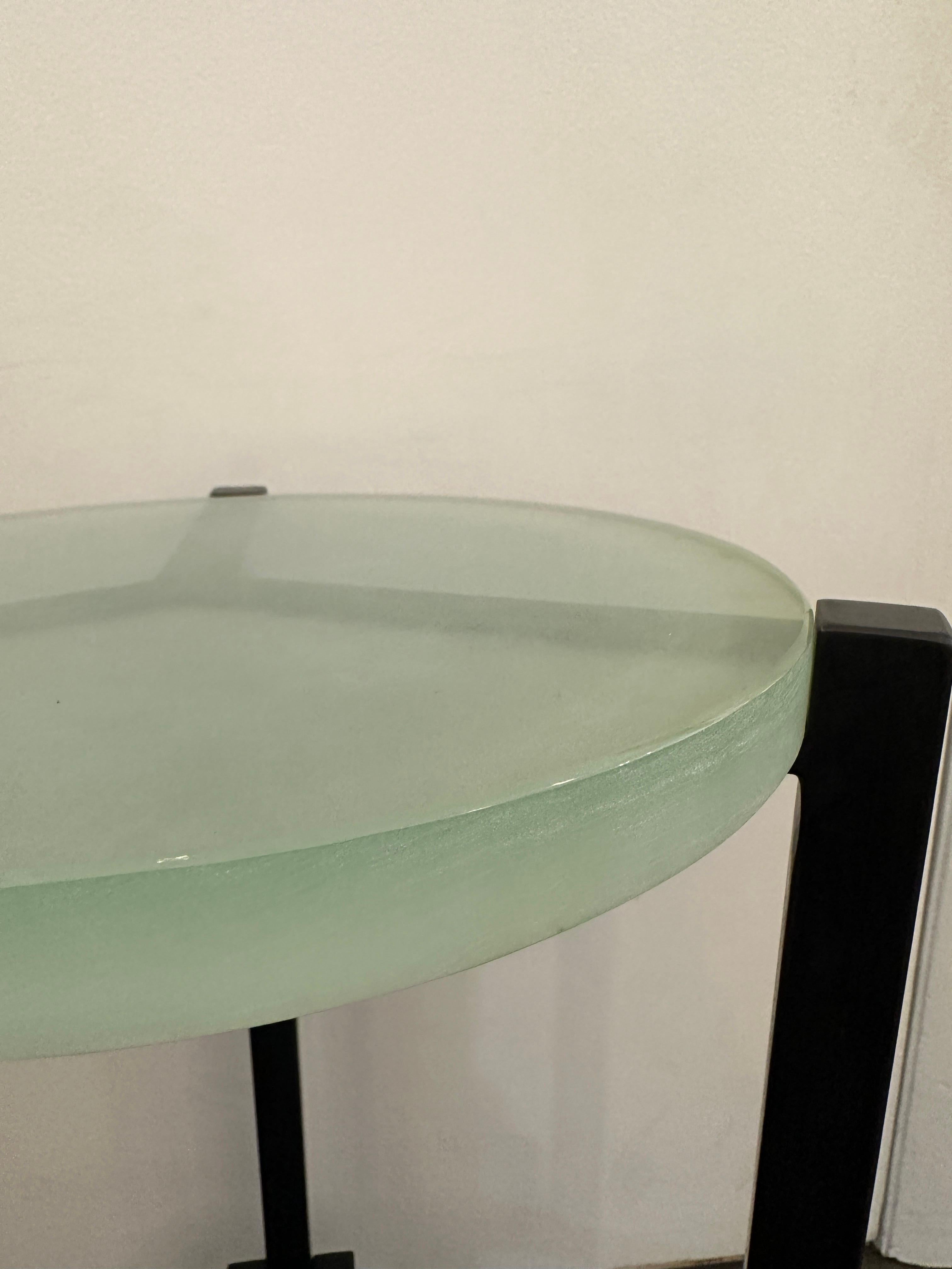 Post-Modern Industrial Studio Occasional Table w/19th C. Glass, 4 available For Sale