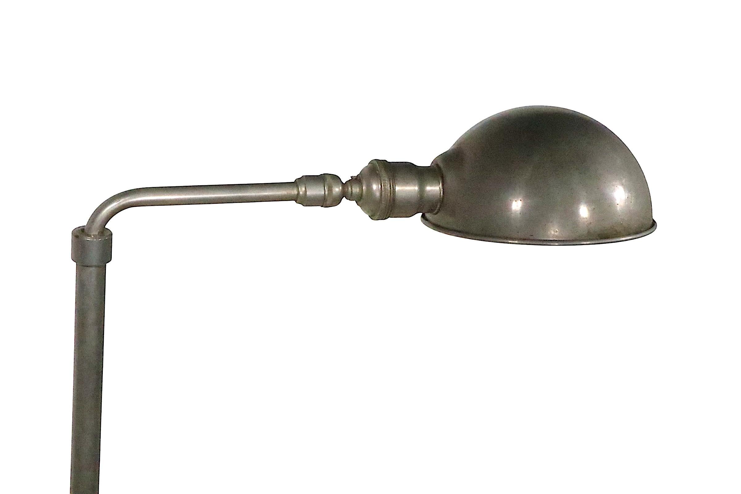 Industrial Style Adjustable Pharmacy Reading Lamp In Good Condition For Sale In New York, NY