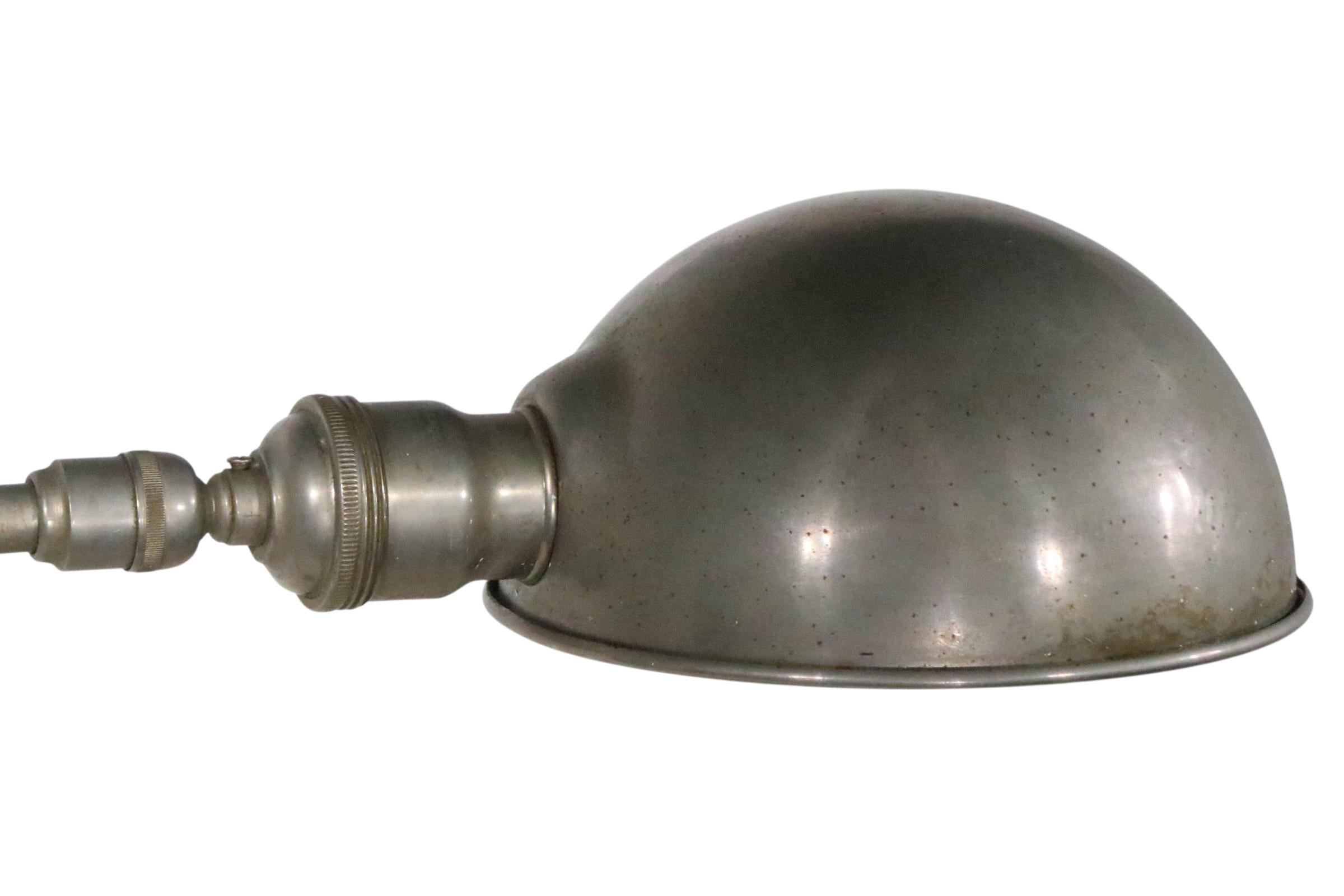 20th Century Industrial Style Adjustable Pharmacy Reading Lamp For Sale