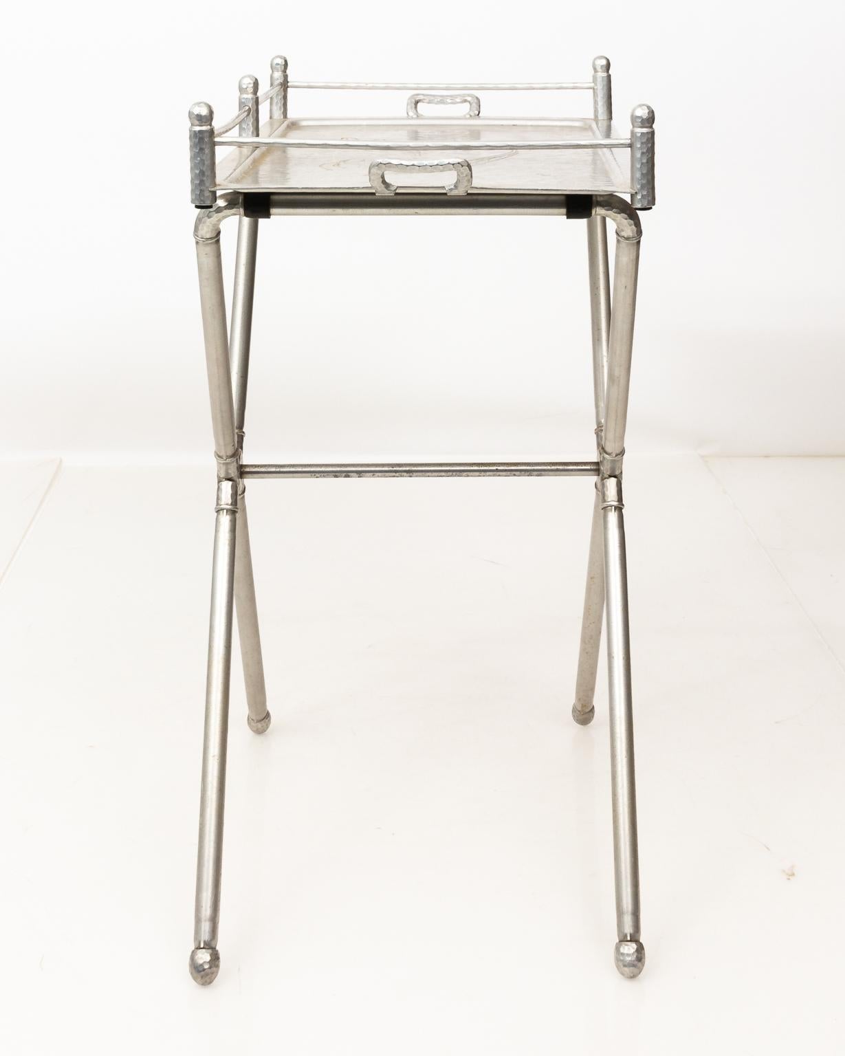 Industrial Style Aluminum Tray on Stand 1