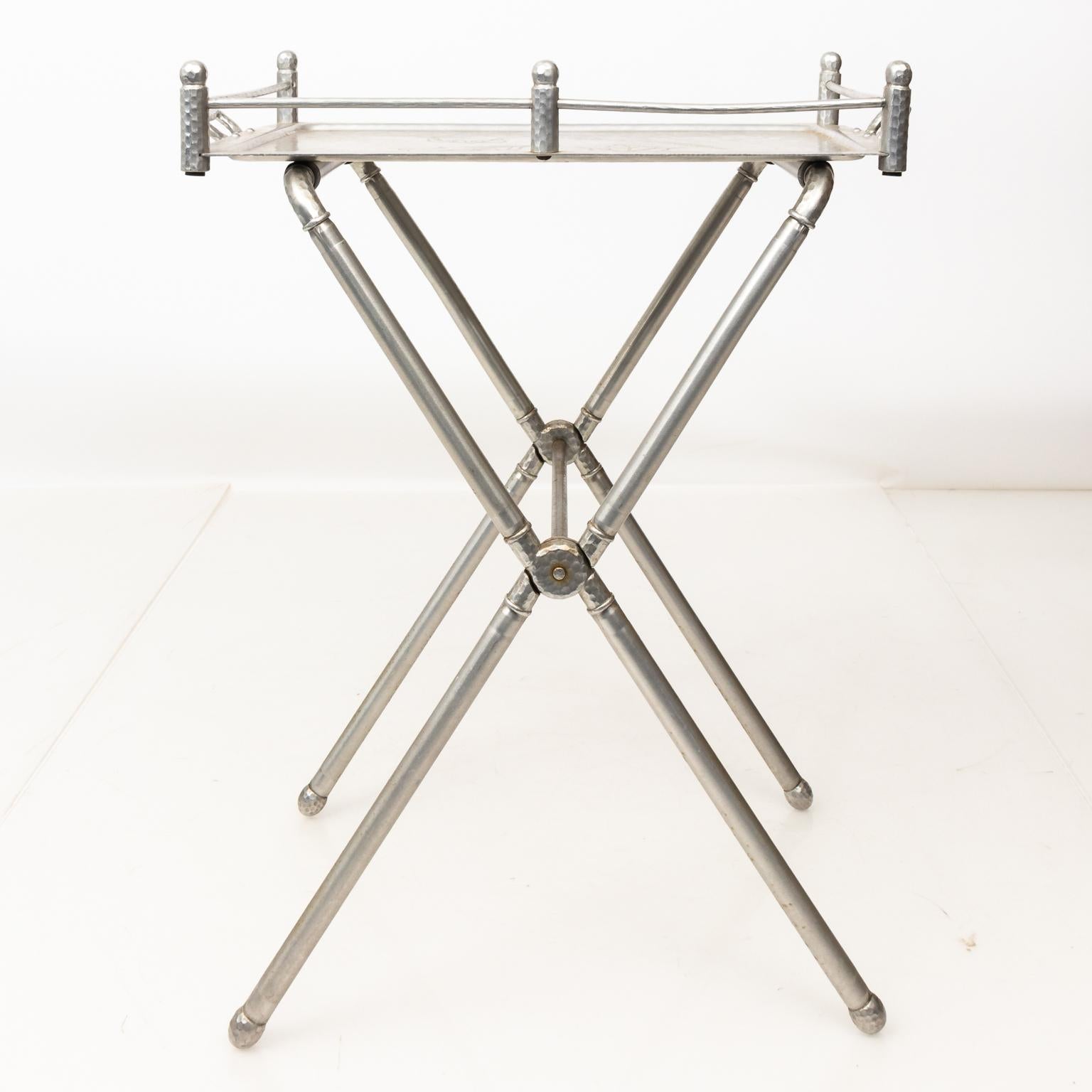 Industrial Style Aluminum Tray on Stand 3