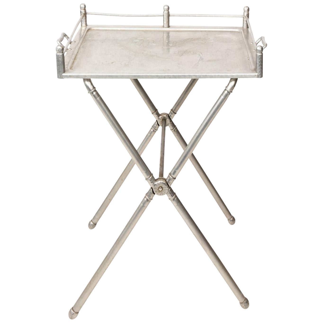 Industrial Style Aluminum Tray on Stand