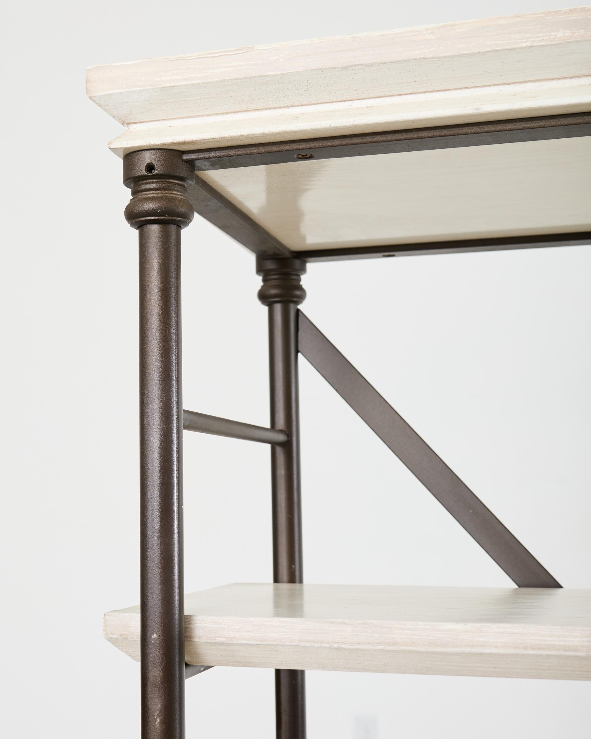 Industrial Style Bronzed Iron Rolling Bookcase Etagere by Suzanne Kasler For Sale 3