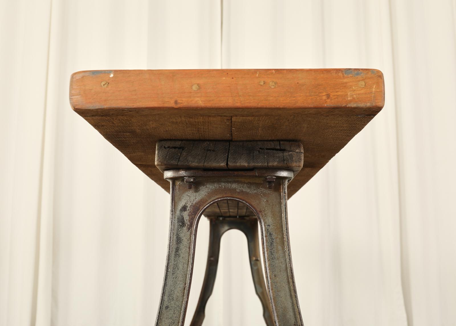 Industrial Style Cast Iron Leg Trestle Console Table 6