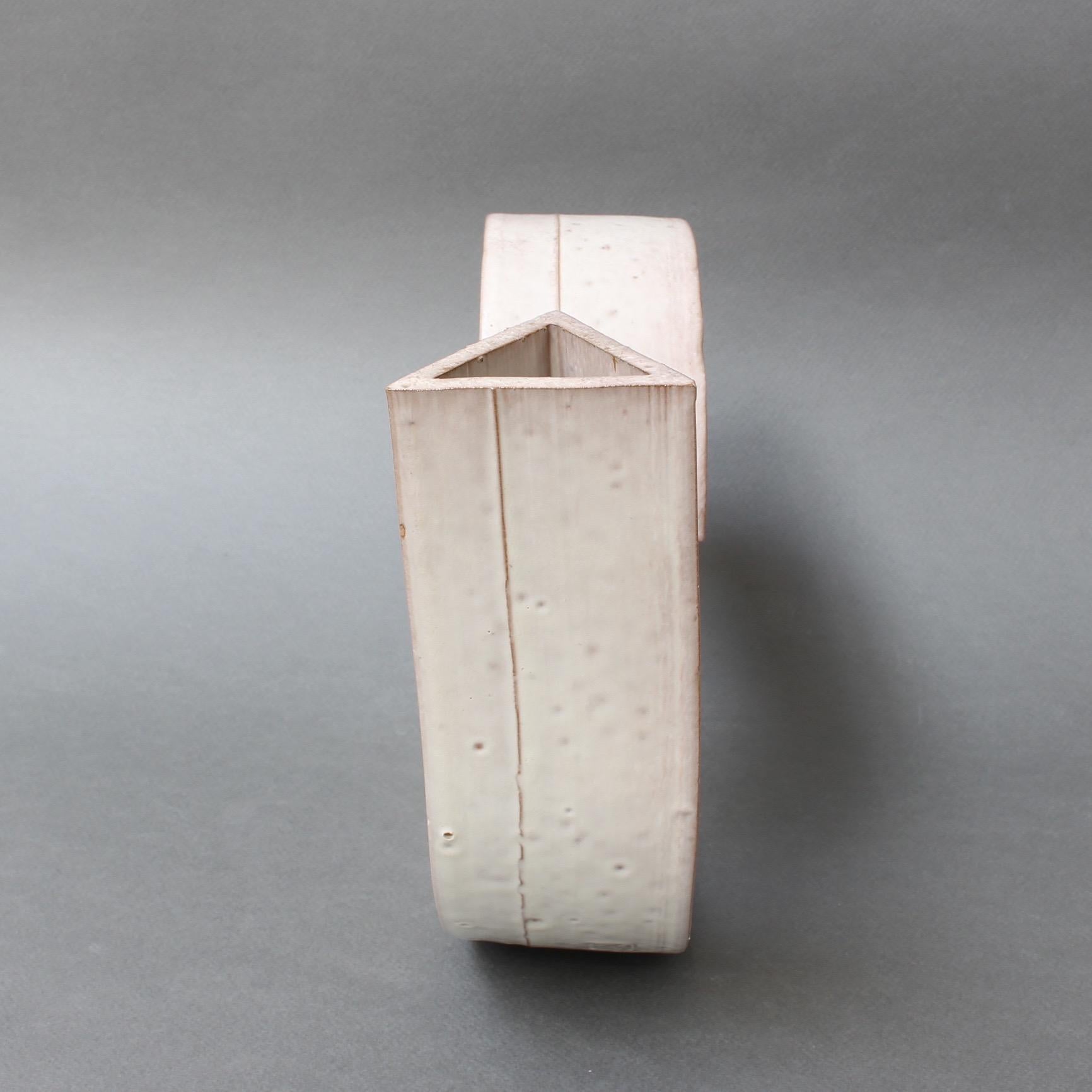 Glazed Industrial Style Ceramic Vase / Sculpture by Alessio Tasca, Nove, Italy, 1970s